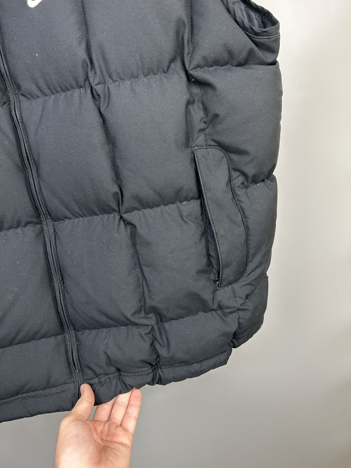 Nike × Vintage Vintage Y2K Nike Drill Black Puffer Down Vest Size US XXL / EU 58 / 5 - 11 Thumbnail