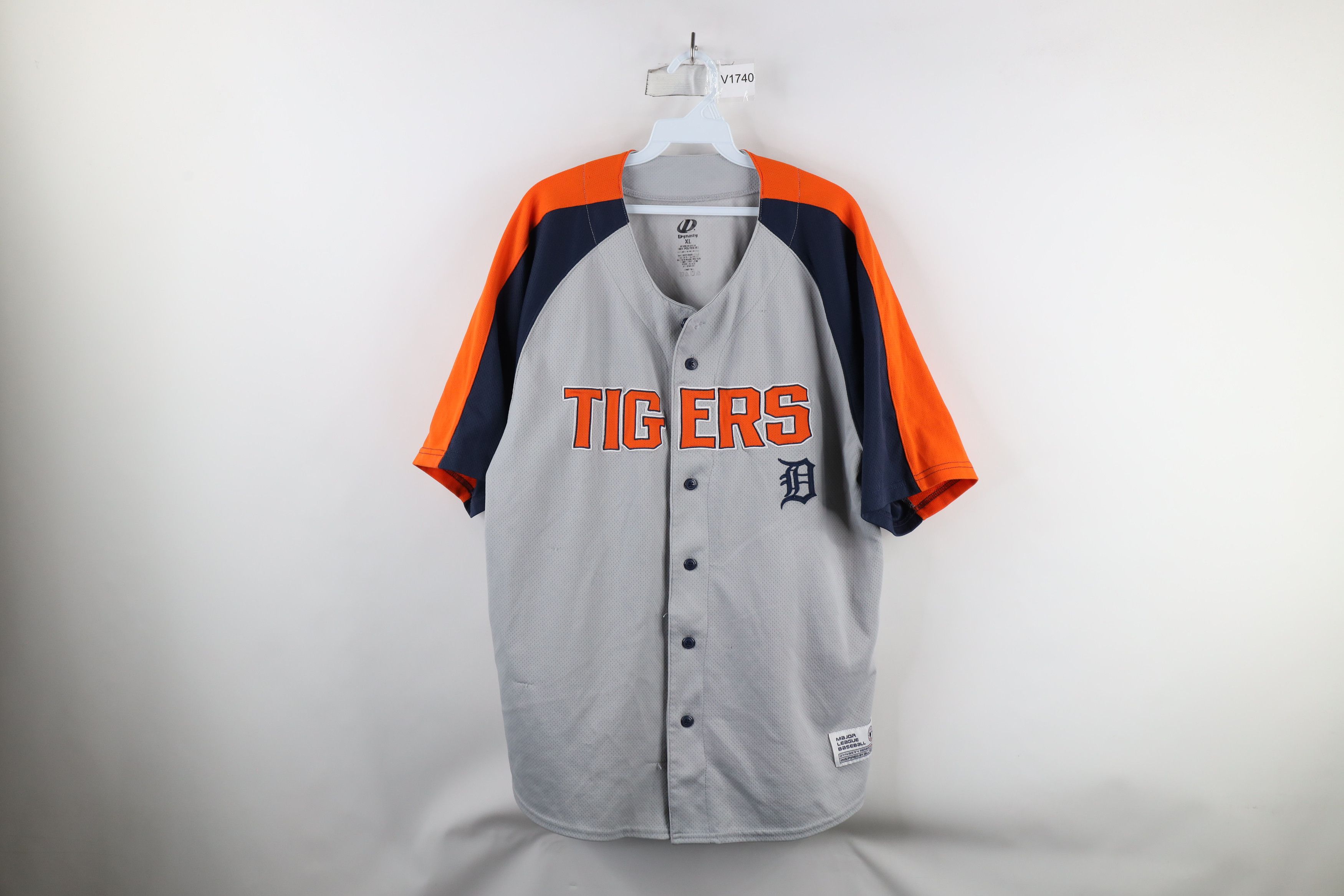 Vintage Vintage Spell Out Detroit Tigers Baseball Jersey Gray Size US XL / EU 56 / 4 - 1 Thumbnail