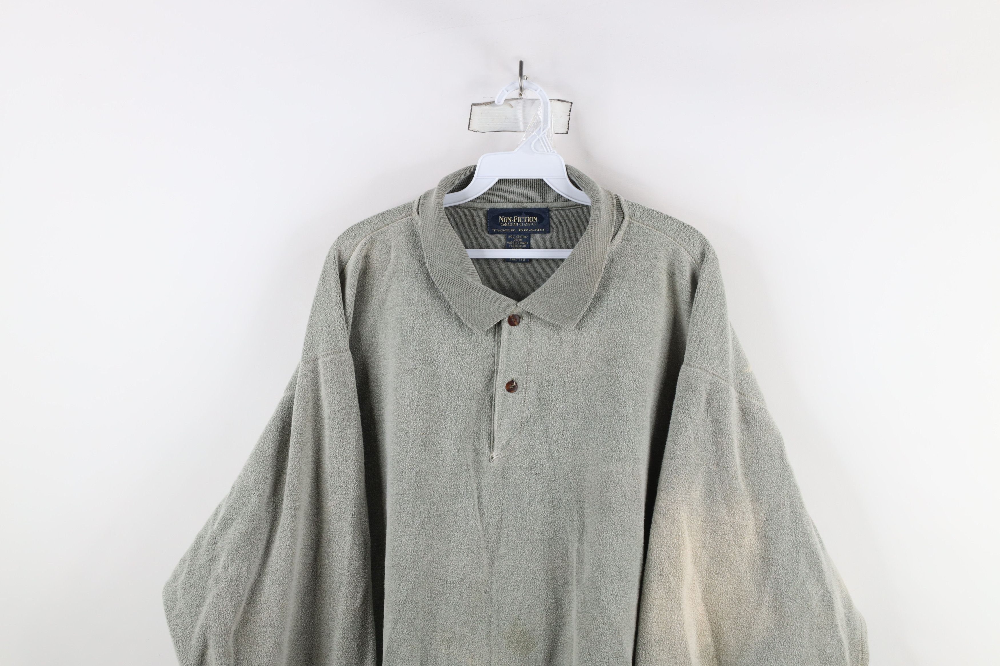 Vintage Vintage 90s Streetwear Reverse Collared Sweatshirt Green Size US XXL / EU 58 / 5 - 2 Thumbnail
