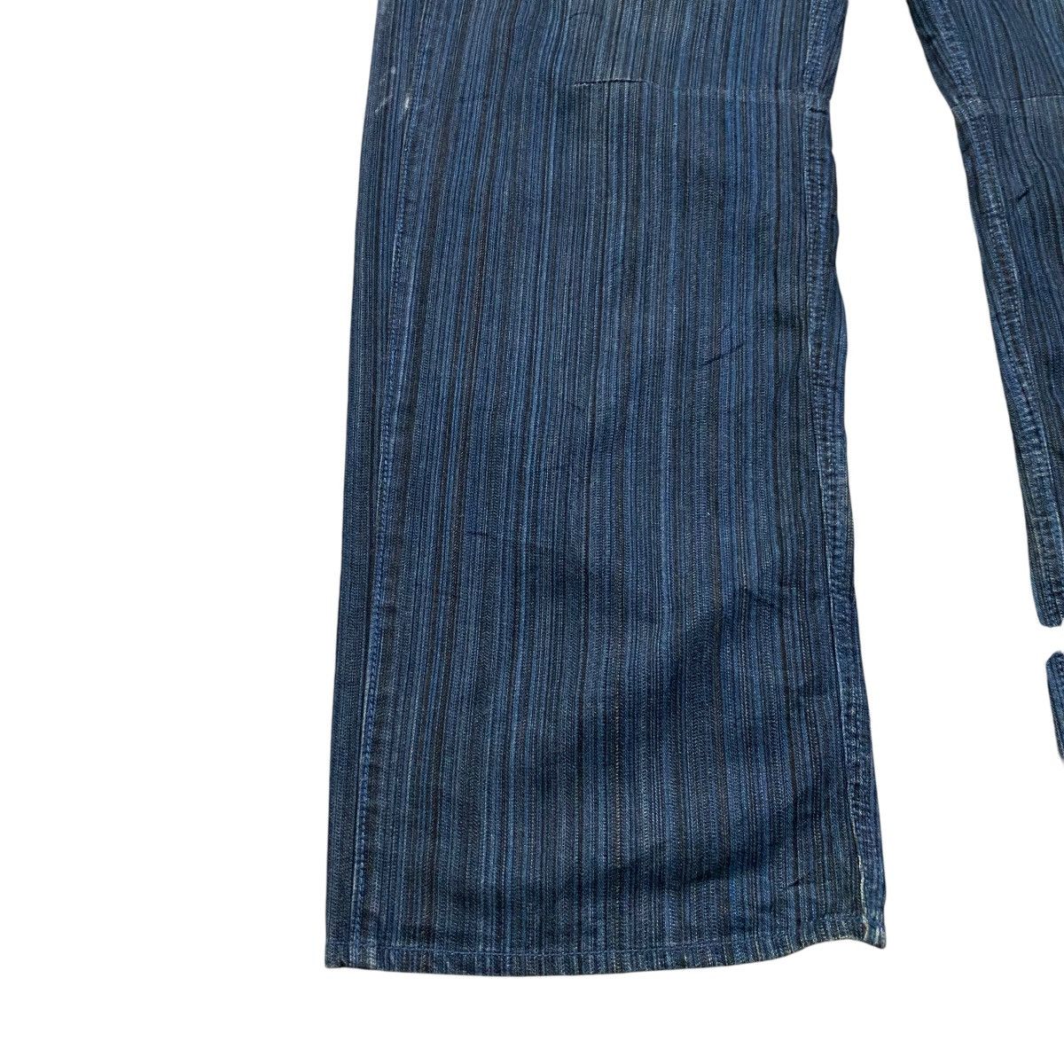 Japanese Brand Japanese Brand OPEN DICH Pinstripe Denim Baggy Jeans Size US 33 - 8 Thumbnail