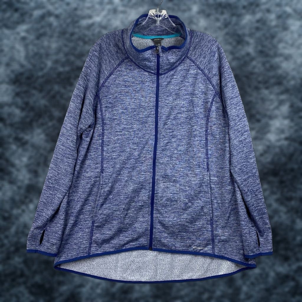 Eddie Bauer Eddie Bauer Womens Active Jacket 2XL Blue Full Zip Thumbholes Terry Pockets Jacket Women 2XL Blue Activewear Outdoor Athleisure 90s? Size XXL / US 16-18 / IT 52-54 - 1 Thumbnail
