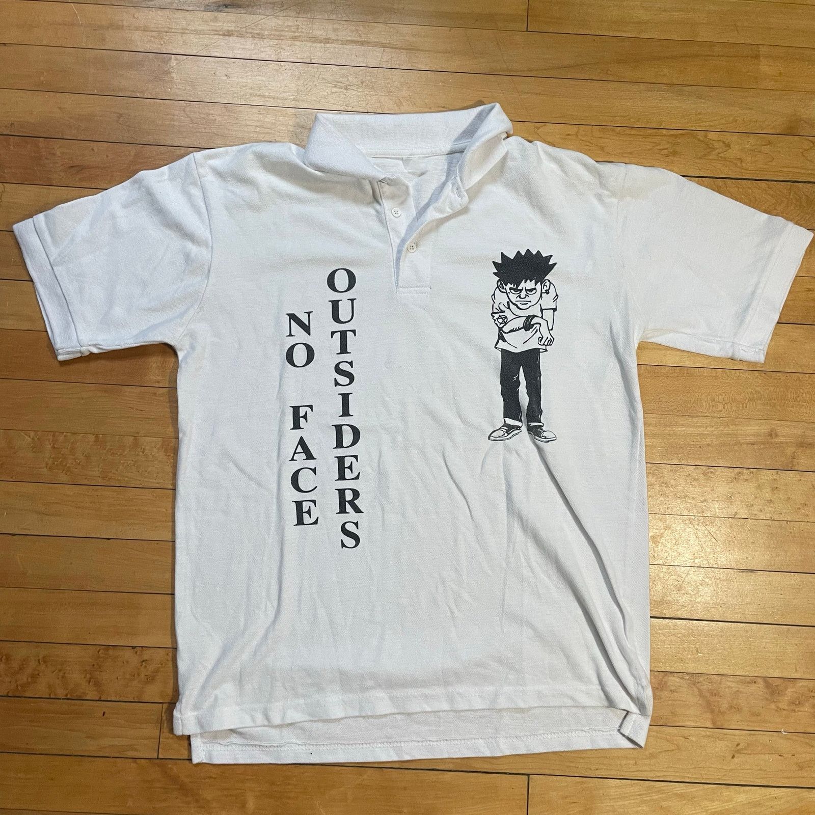 Other 90s No Face Outsiders Graphic Polo Shirt Mens M L Anime Punk Size US L / EU 52-54 / 3 - 1 Thumbnail