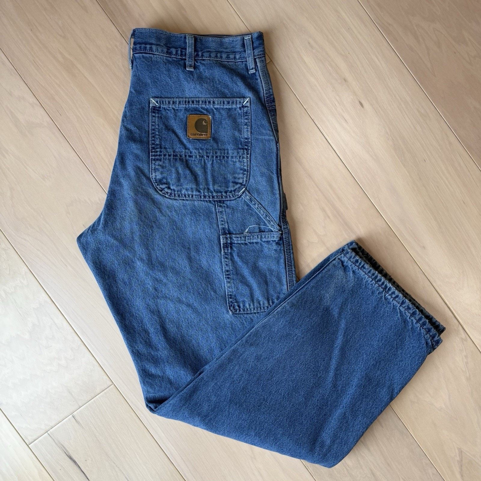 Carhartt × Vintage Carhartt Carpenter Pants 36 Blue Flannel Lined Heavy Denim Size US 36 / EU 52 - 2 Thumbnail