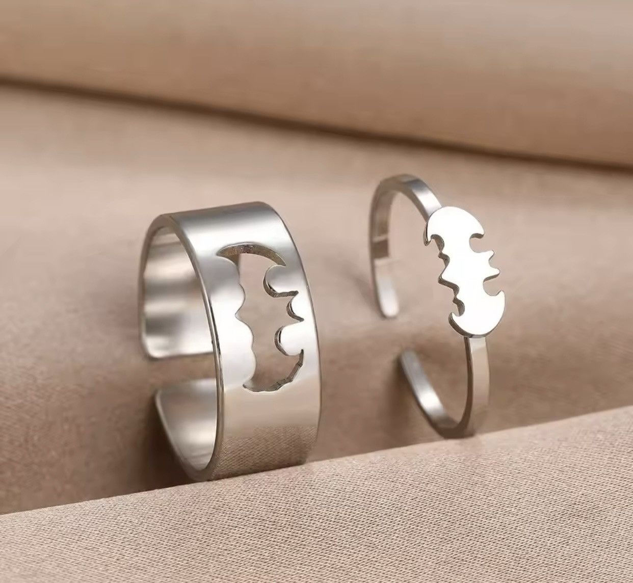 Jewelry 2 PCS Gothic Couple Ring Set Size ONE SIZE - 2 Thumbnail