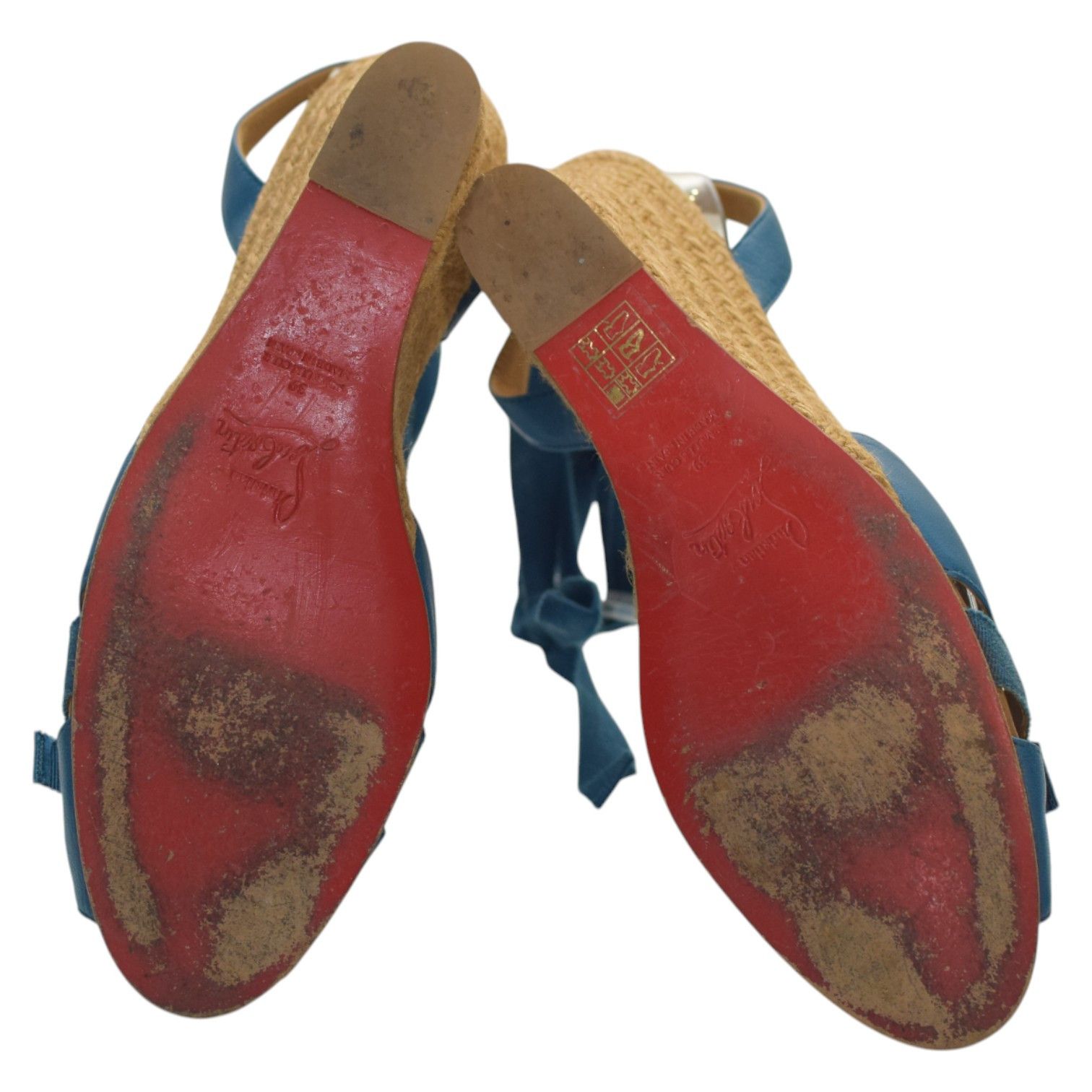 Christian Louboutin Christian Louboutin Blue Ankle Tie Up Espadrille Wedge Size US 8 / IT 38 - 5 Thumbnail