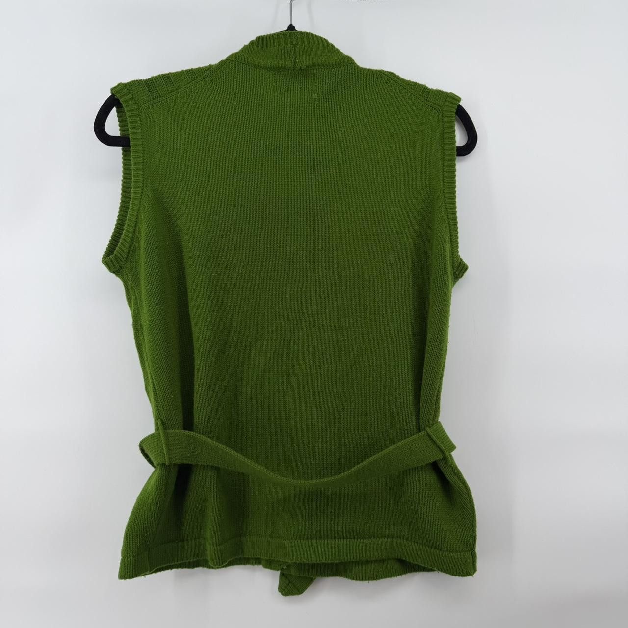 The Unbranded Brand Vintage Hand Loomed 100% Virgin Wool Knit Vest Green Size M Size M / US 6-8 / IT 42-44 - 4 Thumbnail