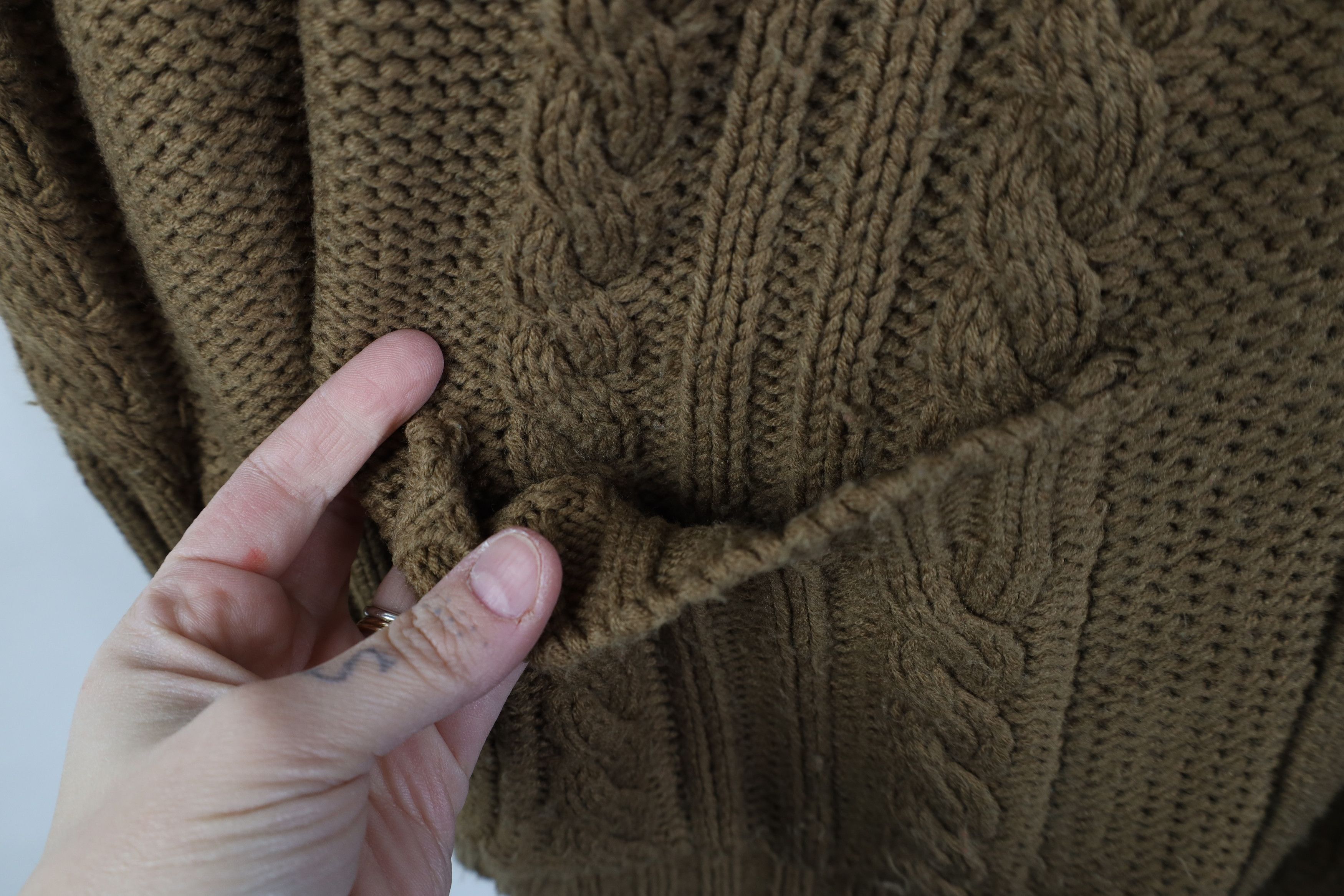Vintage Vintage 70s Streetwear Fisherman Shawl Cardigan Sweater Size M / US 6-8 / IT 42-44 - 6 Thumbnail