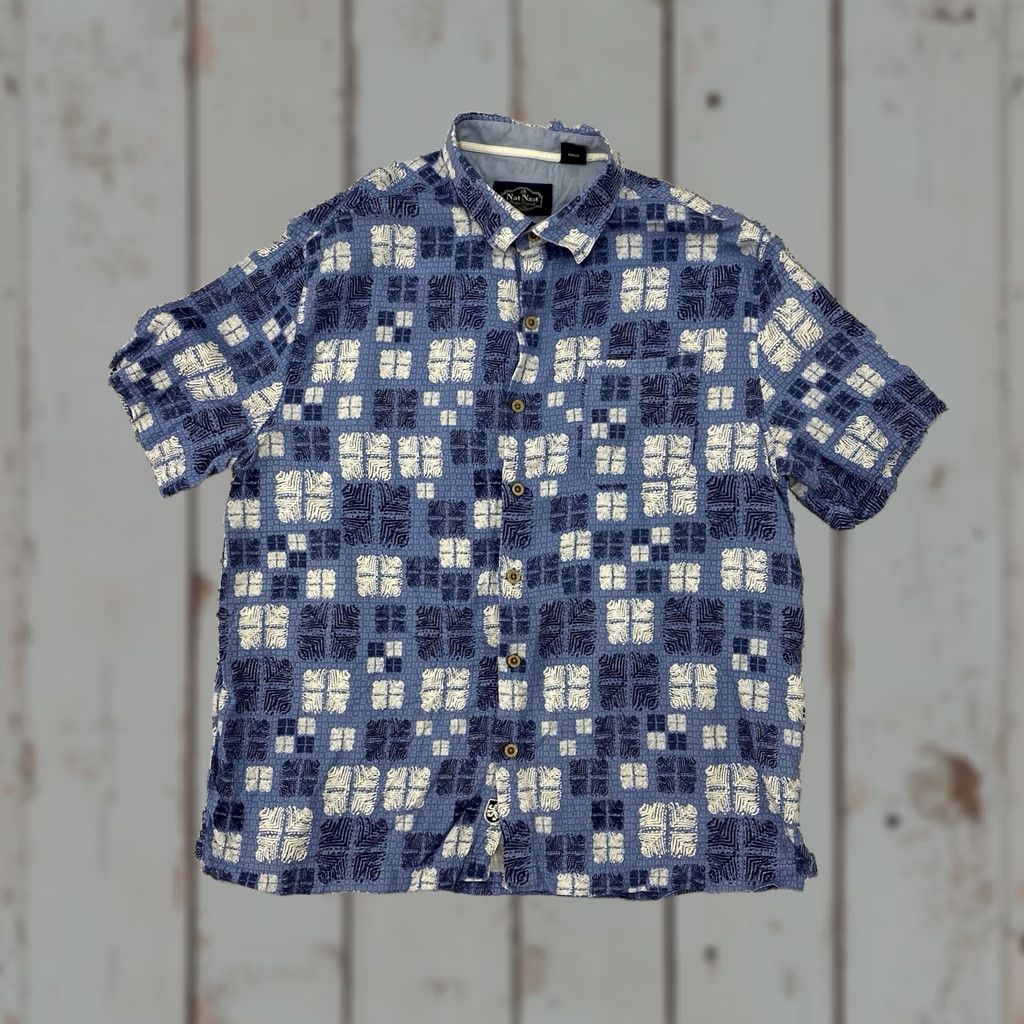 Nat Nast VINTAGE Nat Nast Luxury Originals Polo Shirt Silk Blue White Casual Country Club Mens L Size US L / EU 52-54 / 3 - 1 Thumbnail