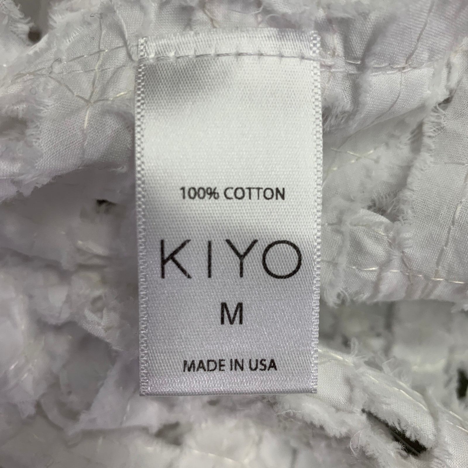 Other KIYO Size M White Cotton Woven Open Front Jacket Blazer Size M / US 6-8 / IT 42-44 - 7 Thumbnail
