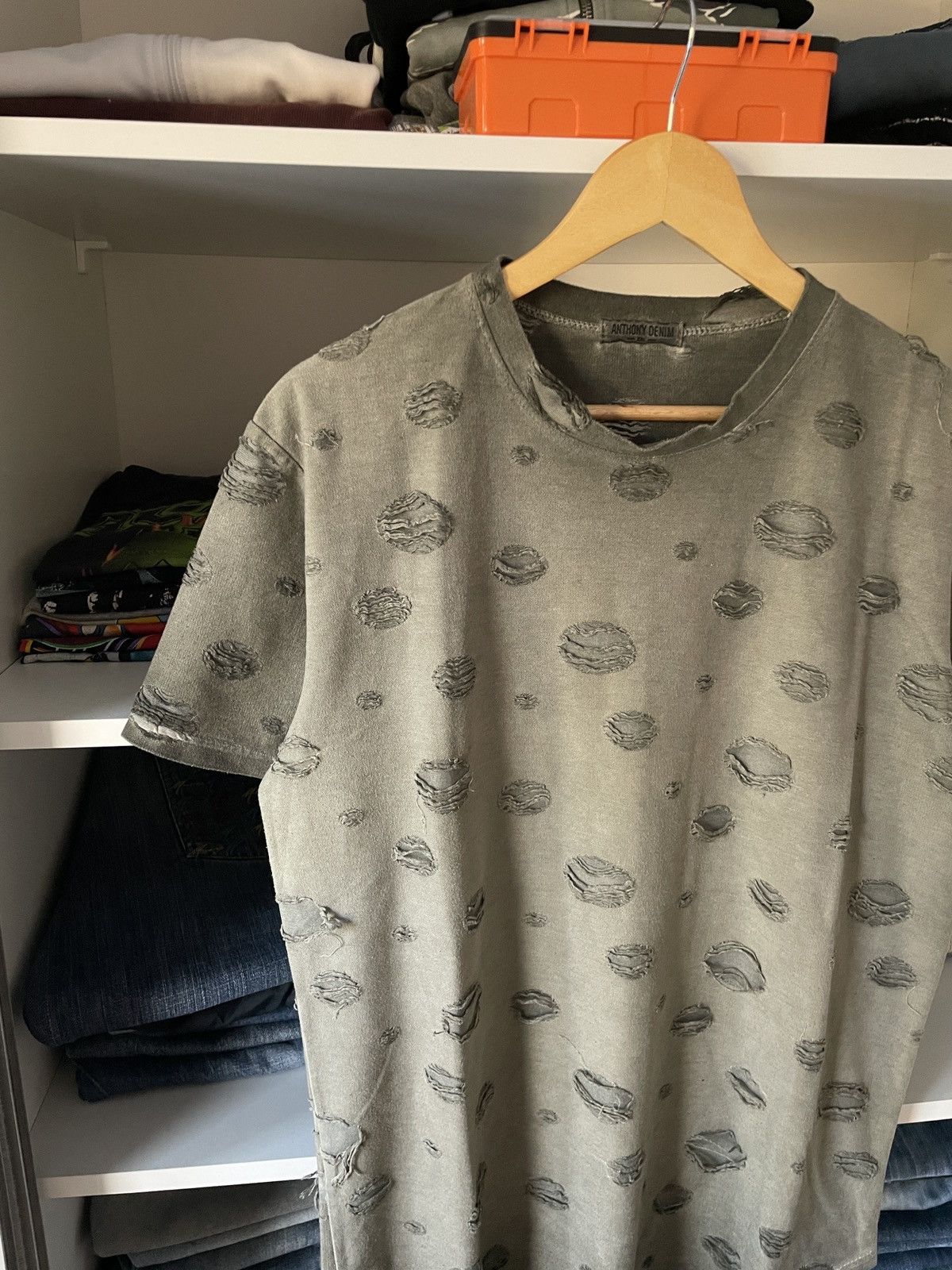 Le Grande Bleu (L.G.B.) Distressed Avant Garde Ripped Washed Faded T-Shirt Japan Y2k Size US L / EU 52-54 / 3 - 3 Thumbnail