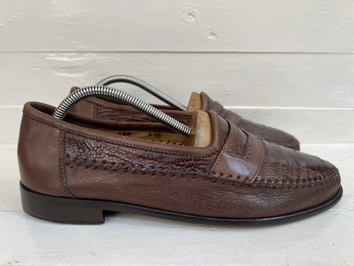 Zelli Zelli Genuine Ostrich Brown Leather Milano Penny Loafer Size US 8.5 / EU 41-42 - 6 Thumbnail