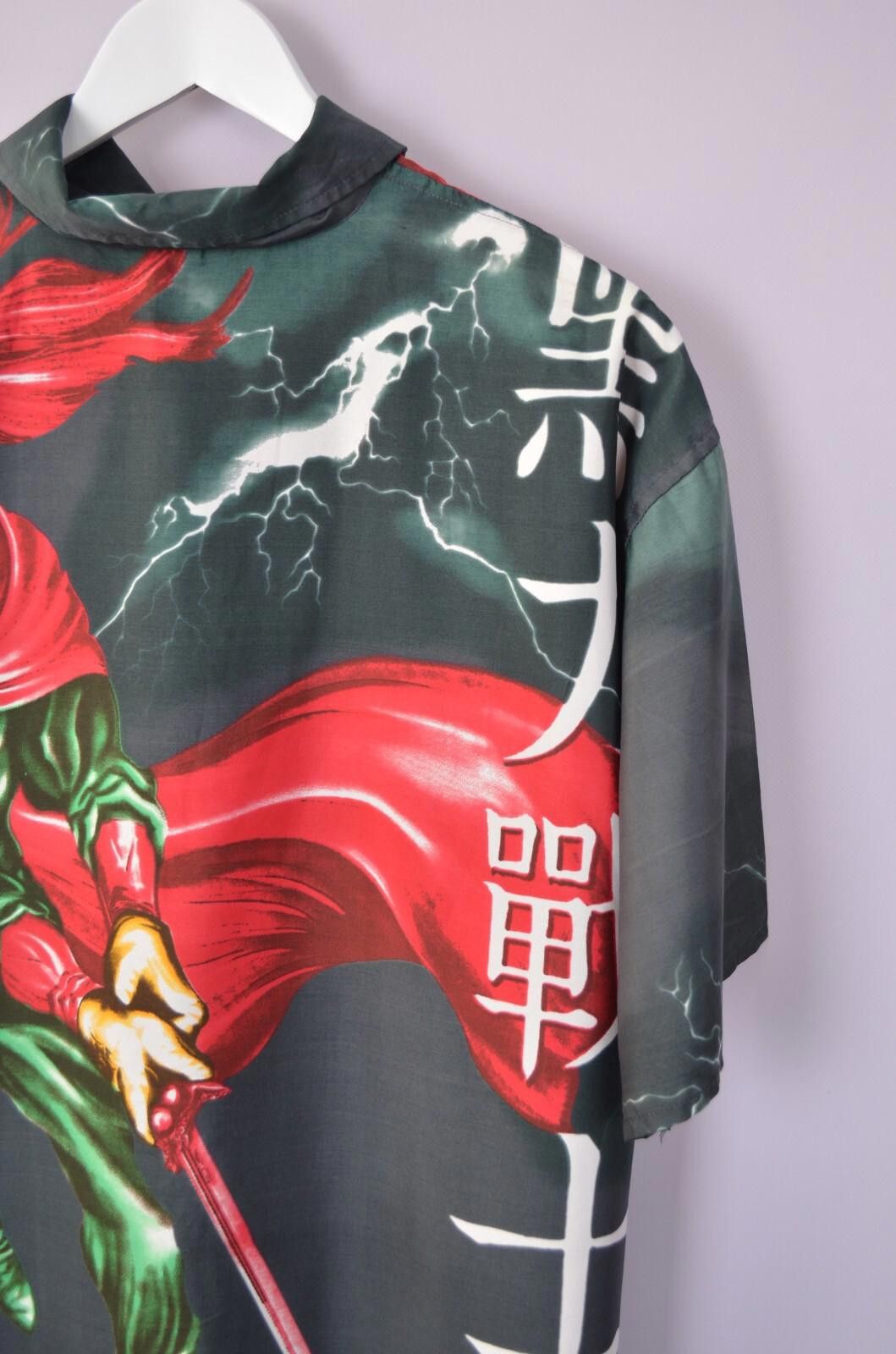 Designer Vintage Anime Samurai Warrior Japanese Shirt Sz XXL AOP 90s Size US XXL / EU 58 / 5 - 8 Thumbnail