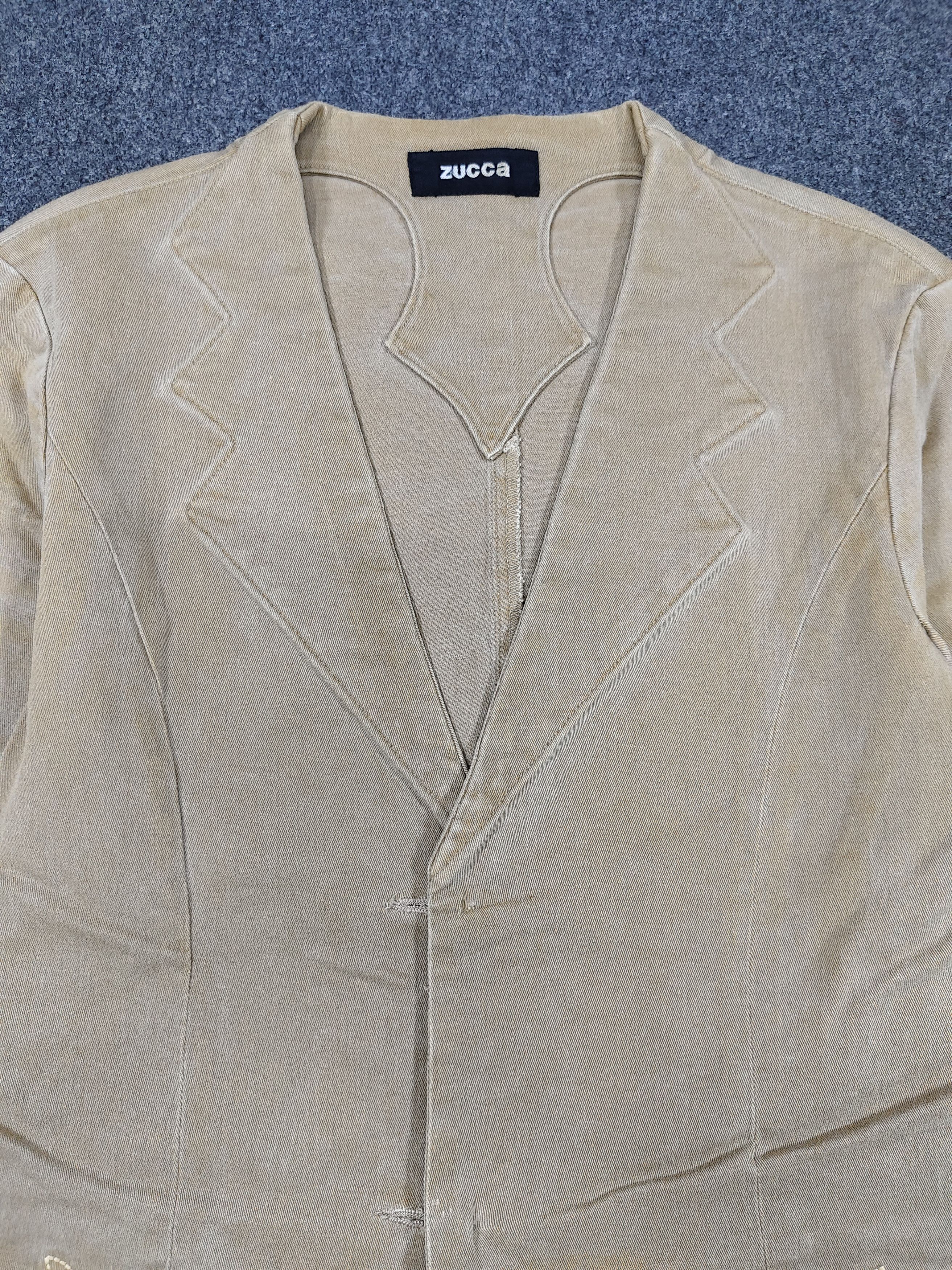 Zucca Zucca- Decontructed Silhouette Flame Stitch Washed Blazer Size M / US 6-8 / IT 42-44 - 2 Thumbnail