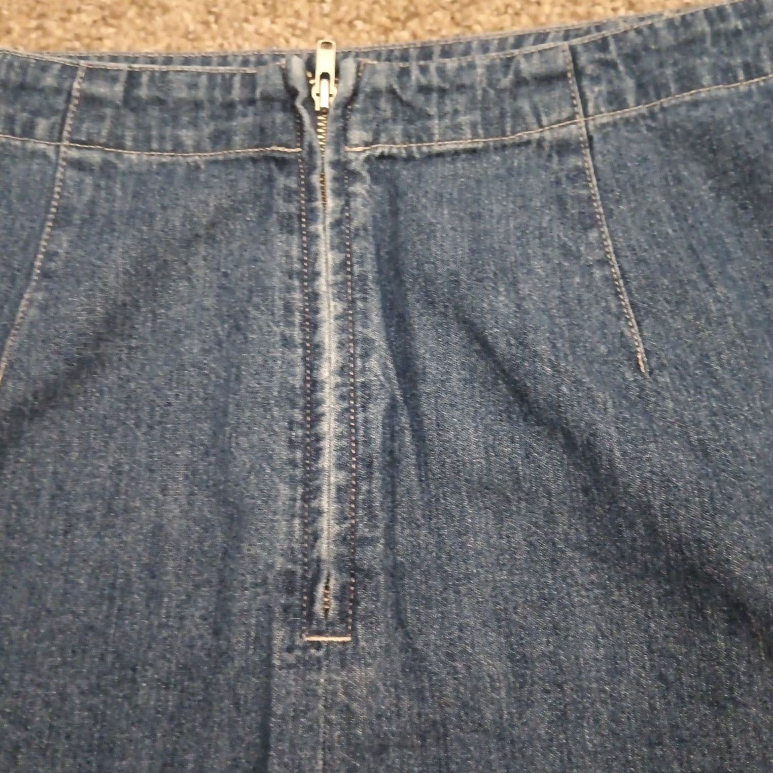 Vintage Marsh Landing Skirt A-Line Short Blue Denim Cotton Button Accent Size 12 Women Regular Vintage No Size 34" / US 12 / IT 48 - 7 Thumbnail
