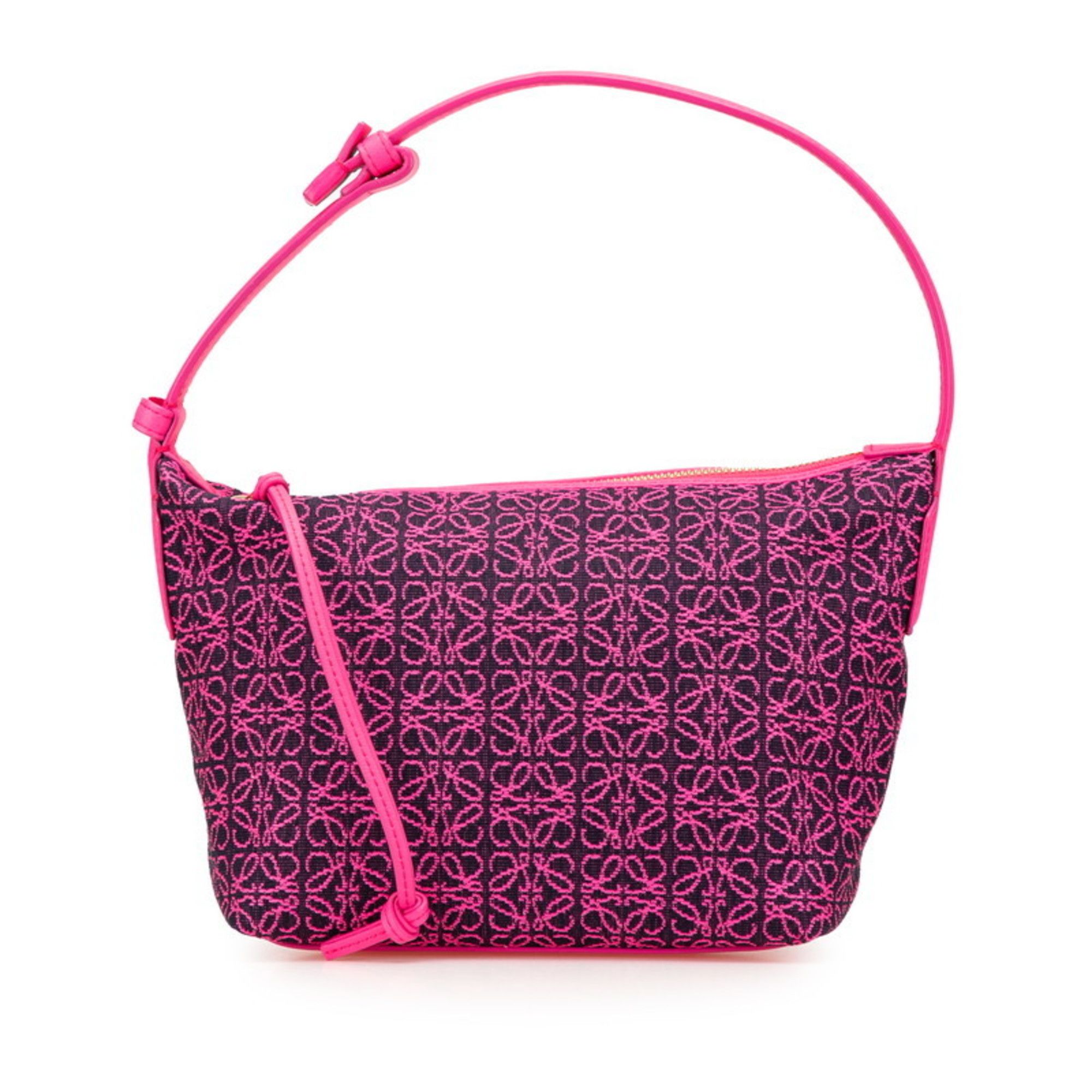 Loewe LOEWE Anagram Cubby Bag, Small Handbag, Neon Pink Leather Jacquard, Women's Size ONE SIZE - 1 Thumbnail