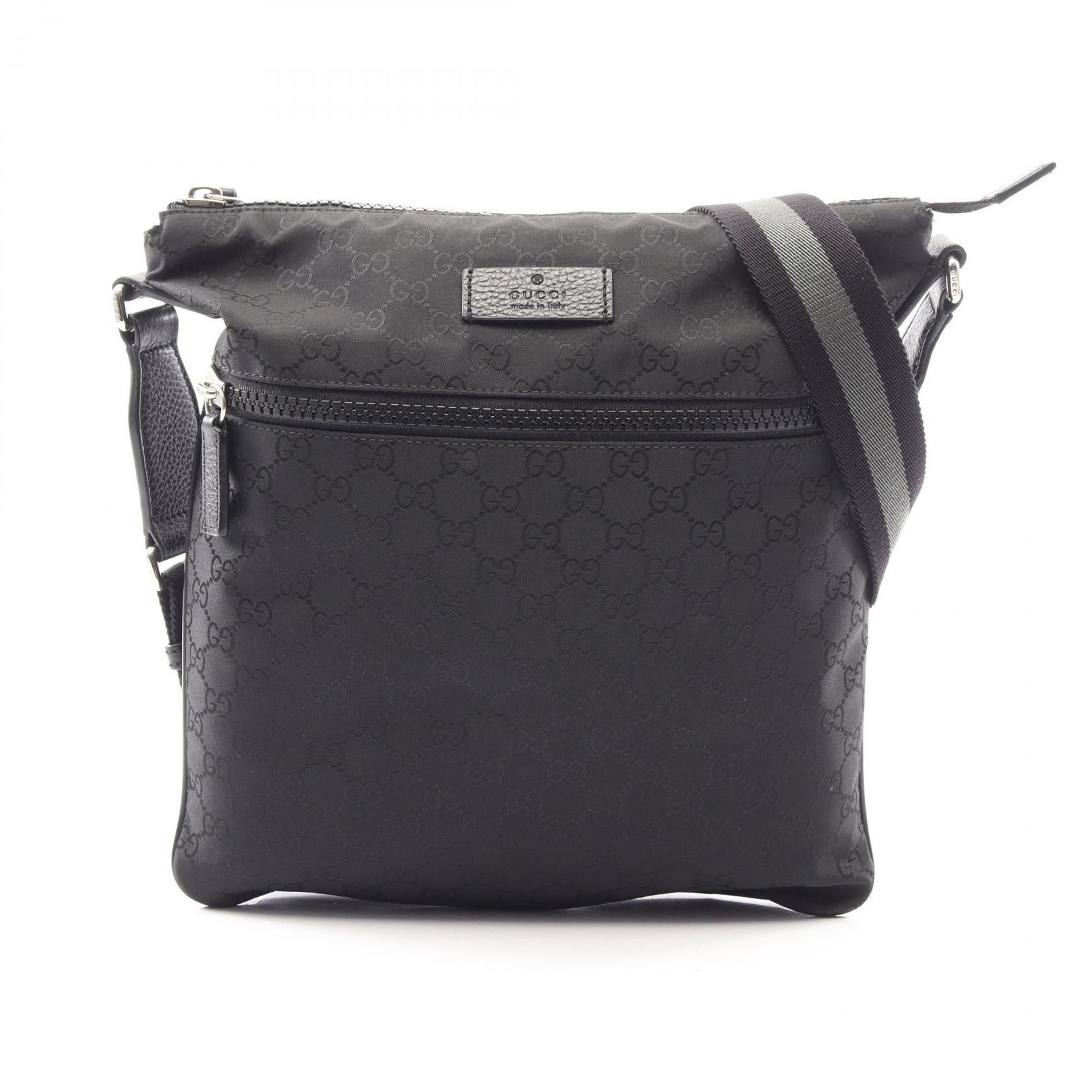 Gucci Gucci Gucci GG Nylon Canvas Leather Shoulder Bag Leather Shoulder Bag 449185 DUTY FREE for USA Size ONE SIZE - 1 Thumbnail