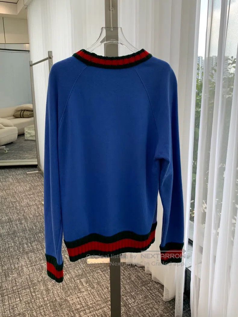 Gucci Gucci Blue tiger printed round-neck long-sleeved sweater Size US M / EU 48-50 / 2 - 2 Thumbnail