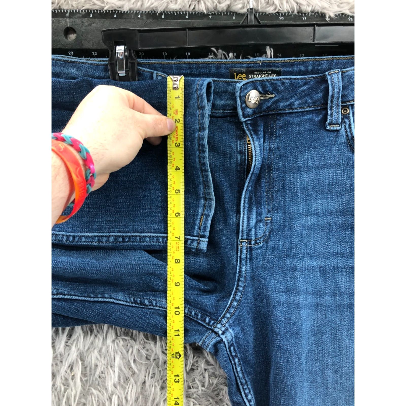 Lee Lee Premium Classic Jeans Womens Short 16 Blue Medium Wash Straight Size 38" / US 16 / IT 52 - 4 Thumbnail