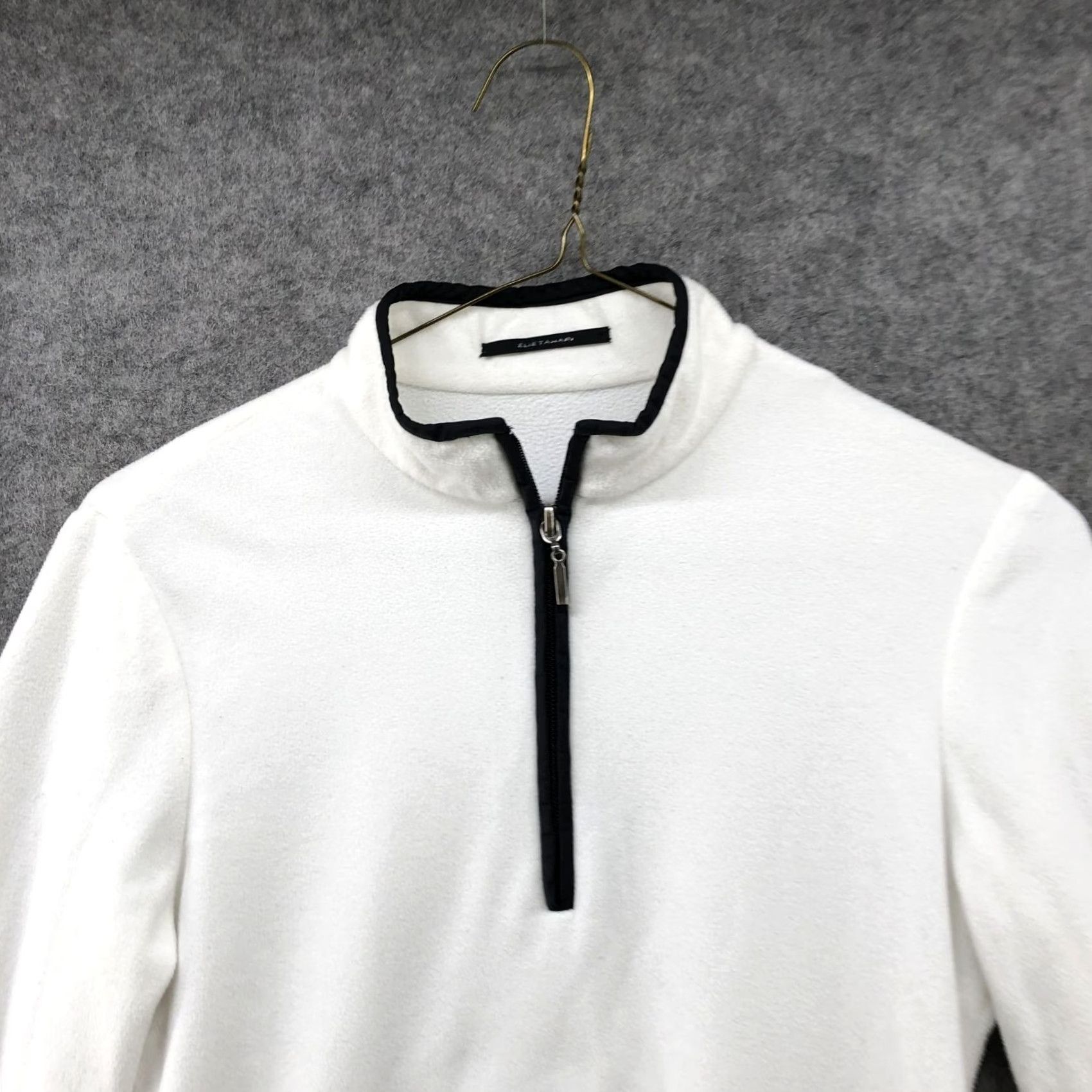 Elie Tahari Elie Tahari 1/4 Zip Fleece Pullover Womens S White Lightweight Active Shirt Pullover Sports Mock Neck Casual Modern – Mens? Size S / US 4 / IT 40 - 3 Thumbnail