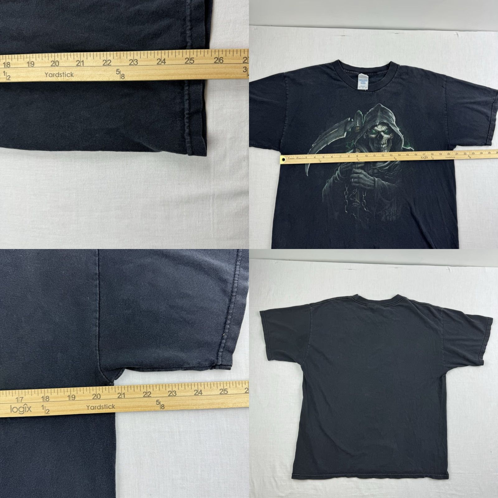 Vintage VINTAGE Grim Reaper Shirt Men's L Black Graphic Y2K Grunge Punk Shirt Size US L / EU 52-54 / 3 - 8 Thumbnail