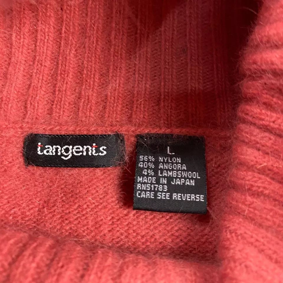 Other Tangents Sweater Women's Large Cowl Neck Angora Lambswool Size L / US 10 / IT 46 - 3 Thumbnail