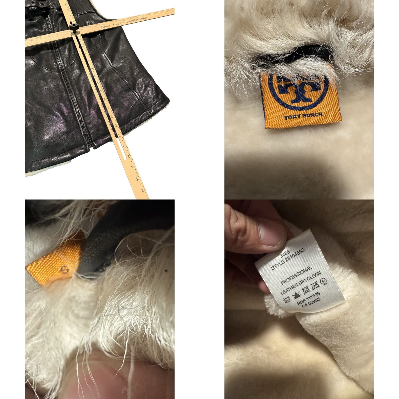 Tory Burch Tory Burch Leather Shearling Vest Full Zip Pockets Black SML Women Vest Slim Regular Size S Size S / US 4 / IT 40 - 10 Thumbnail