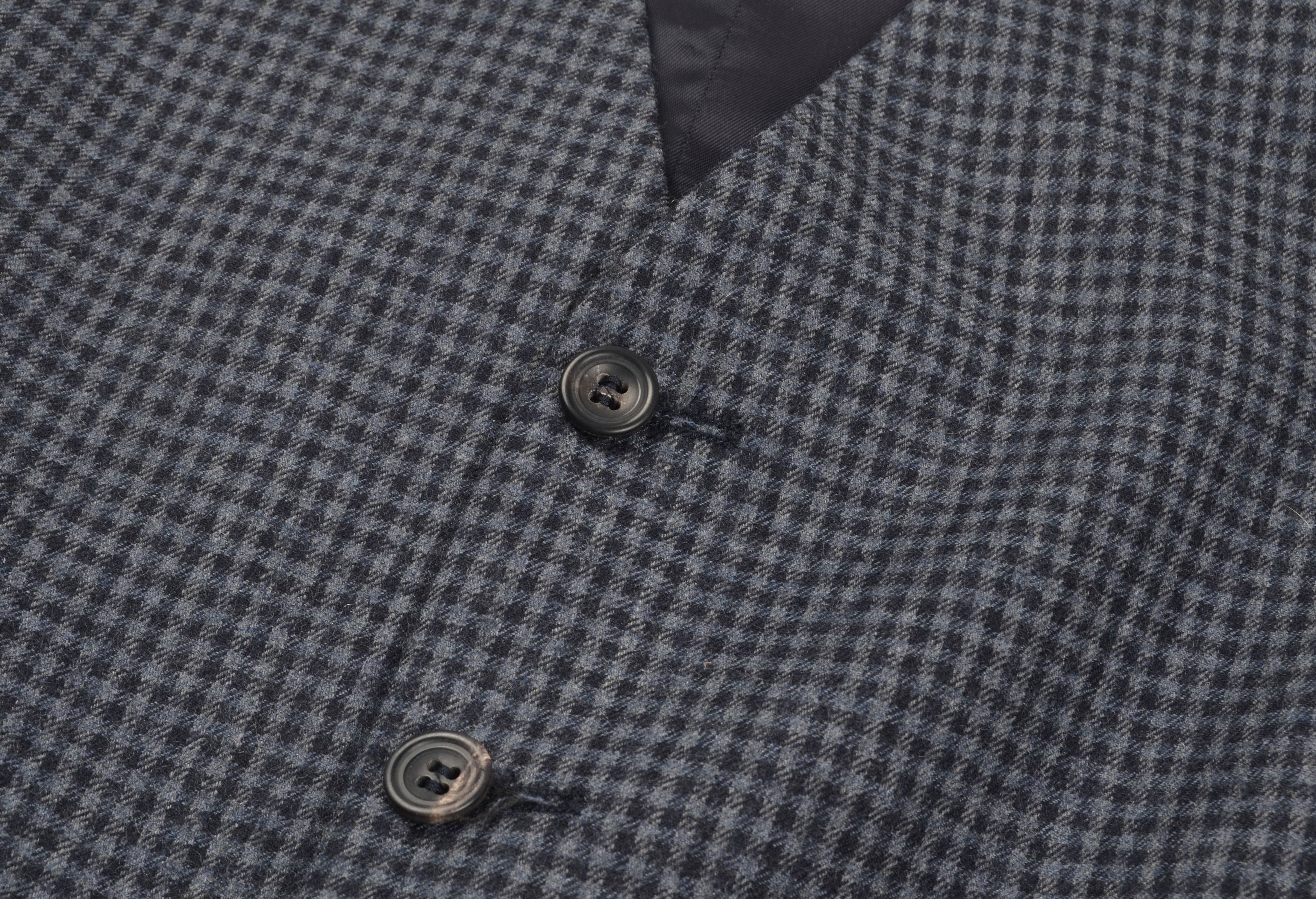 Hackett Hackett Mayfair Gunclub Flan Wool Gray Navy Check Vest Size 36R - 5 Thumbnail
