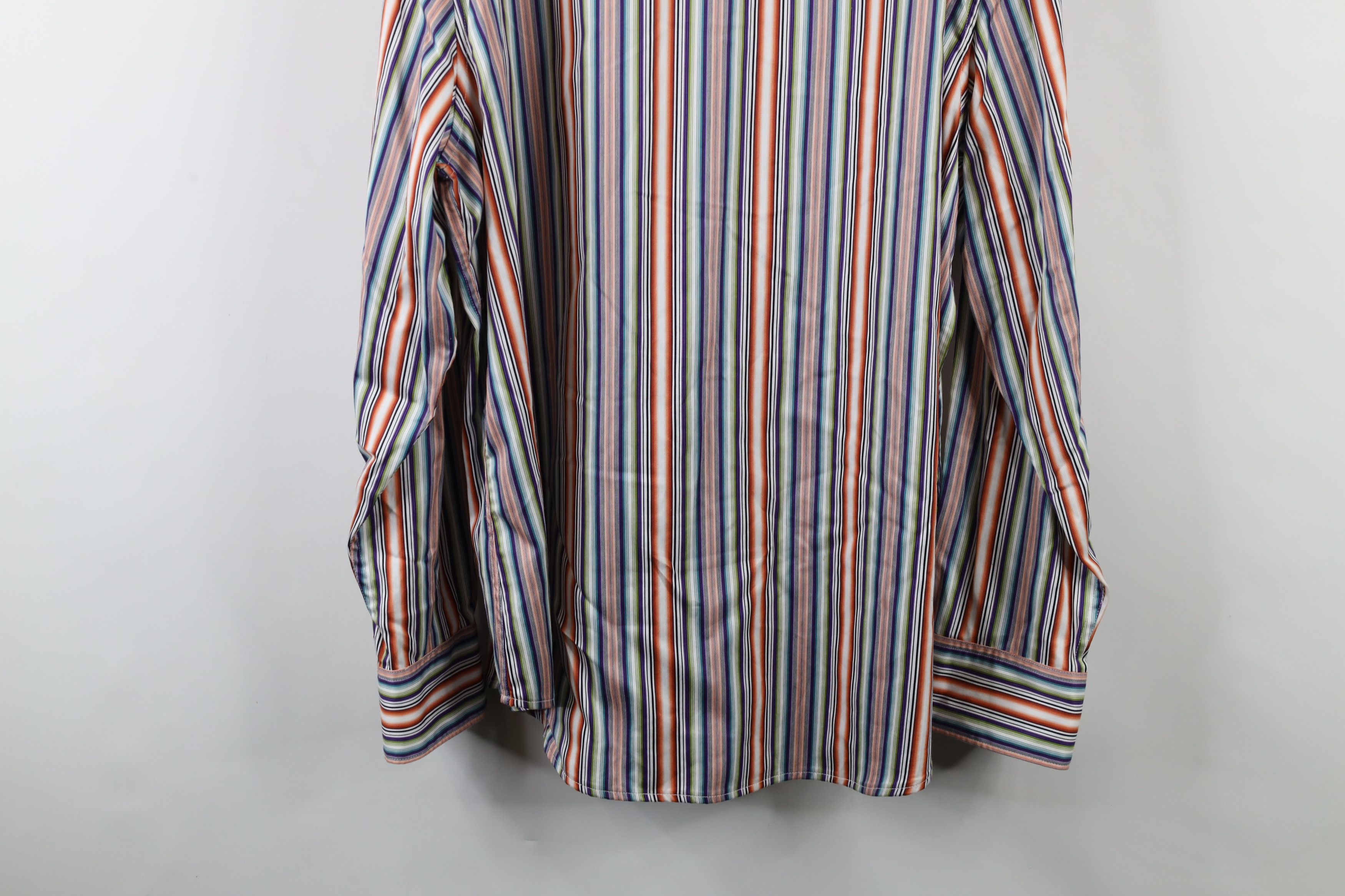 Robert Graham × Vintage Robert Graham Tailored Rainbow Flip Cuff Button Shirt Size US XXL / EU 58 / 5 - 15 Thumbnail