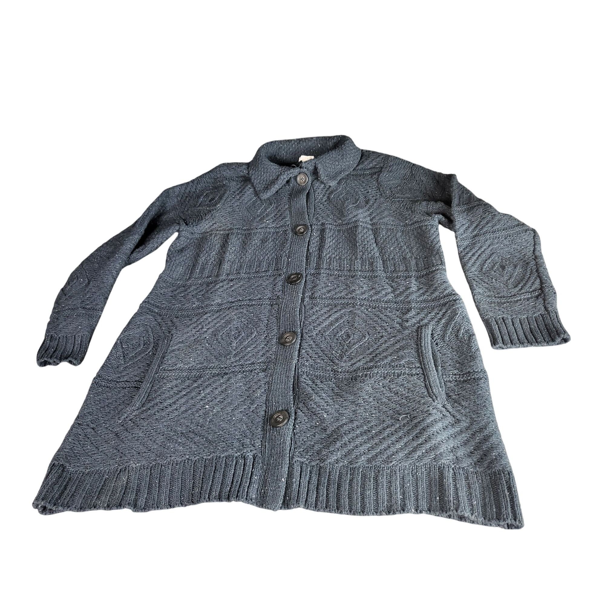 J. Jill J Jill Button Up Chunky Knit Cardigan Women XL Tall Blue Woo Size XL / US 12-14 / IT 48-50 - 5 Thumbnail