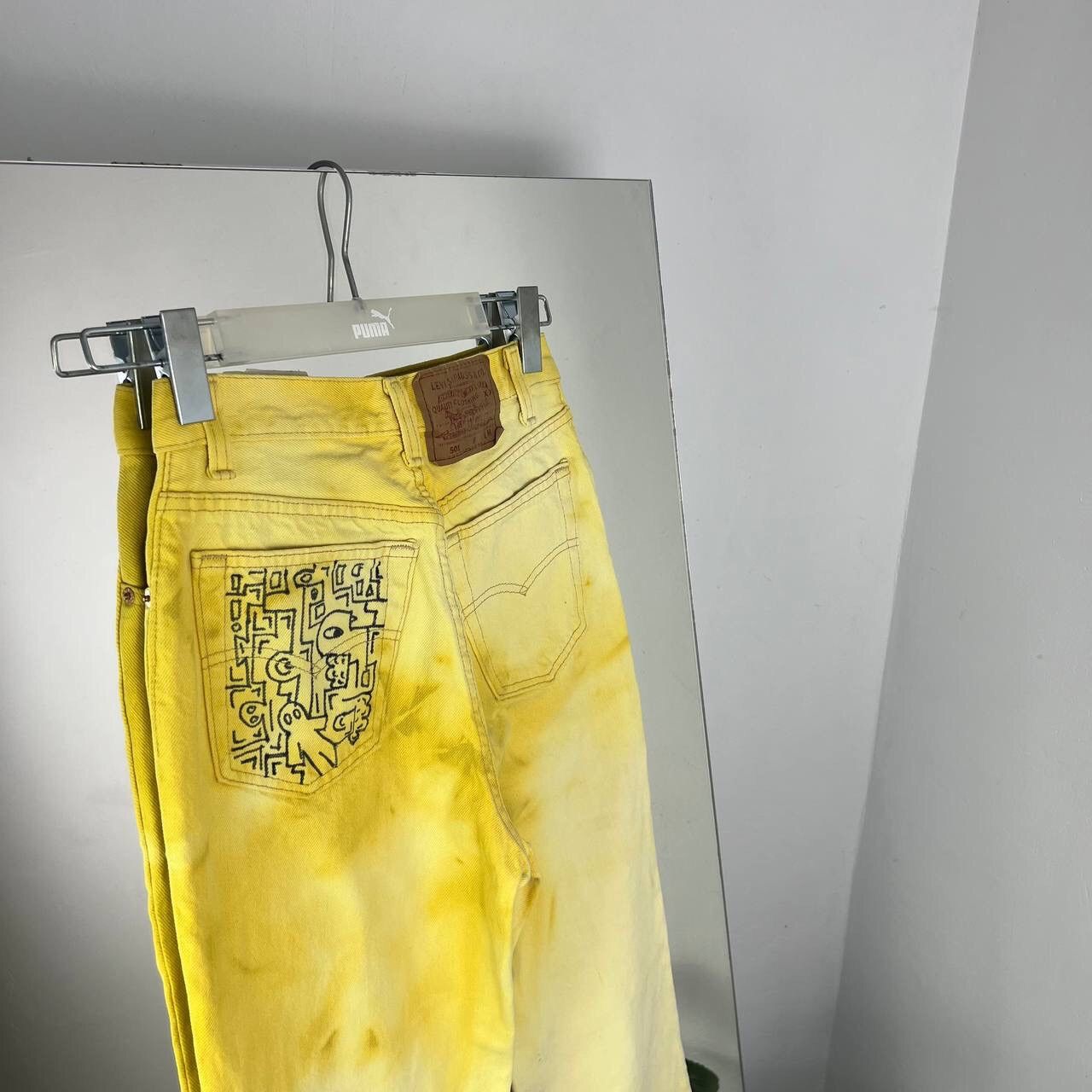 Levi's Rare Levi’s Vintage Archive Baggy Custom Yellow Made In USA Size 32" / US 10 / IT 46 - 3 Thumbnail