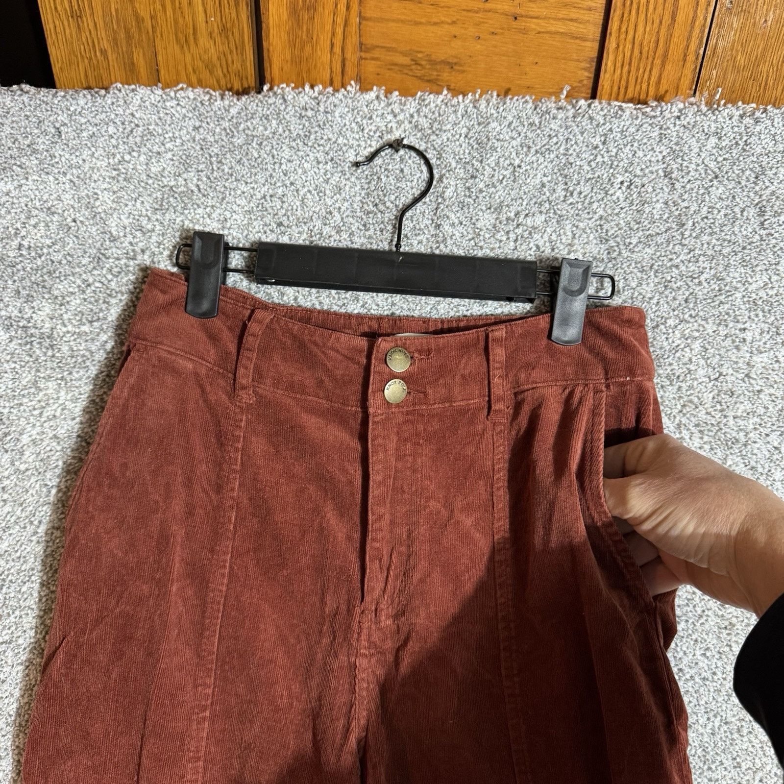 Other Knox Rose Pants Women 4 Corduroy Wide Leg Boho Retro 70s Size 27" / US 4 / IT 40 - 7 Thumbnail