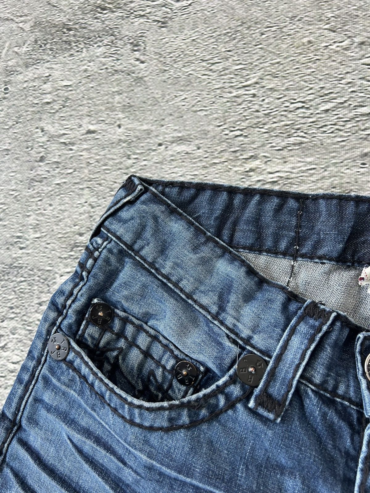 True Religion True Religion blue jeans black thick stitching Y2K Bobby Size US 33 - 10 Thumbnail