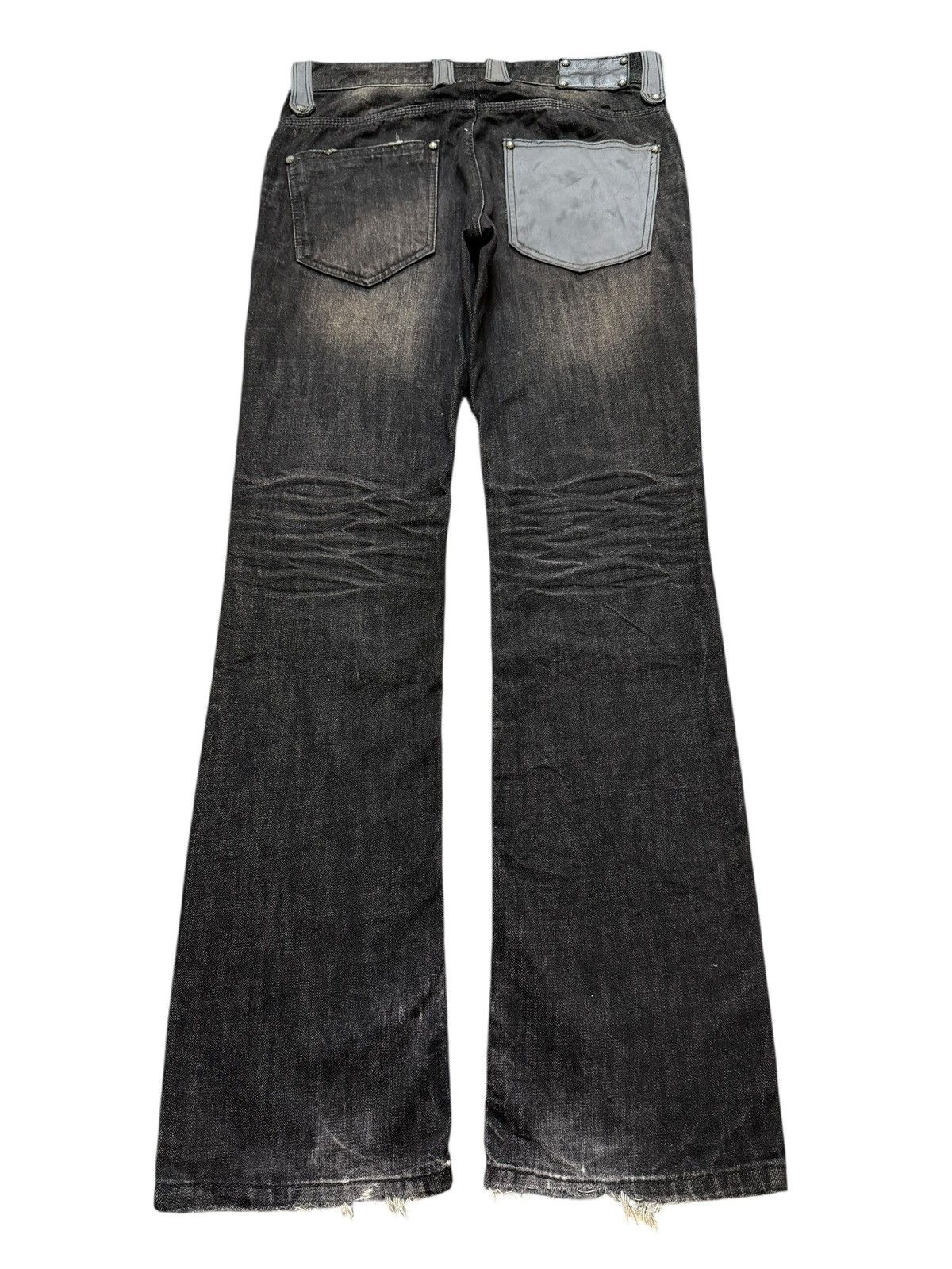 Tornado Mart Vintage Lagust Faded Wash Clawmark Whisker Distressed Flare Size US 31 - 2 Thumbnail