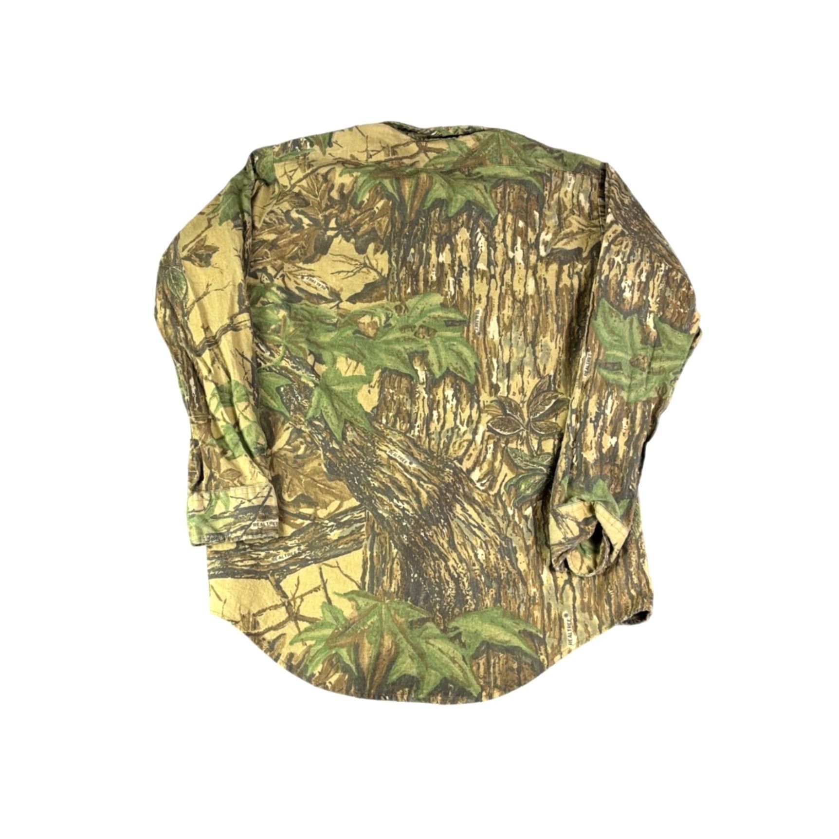 Realtree Spartan Shirt Mens L Green Camouflage Long Sleeve Button Up Cotton Flannel Made in USA Size US L / EU 52-54 / 3 - 2 Thumbnail