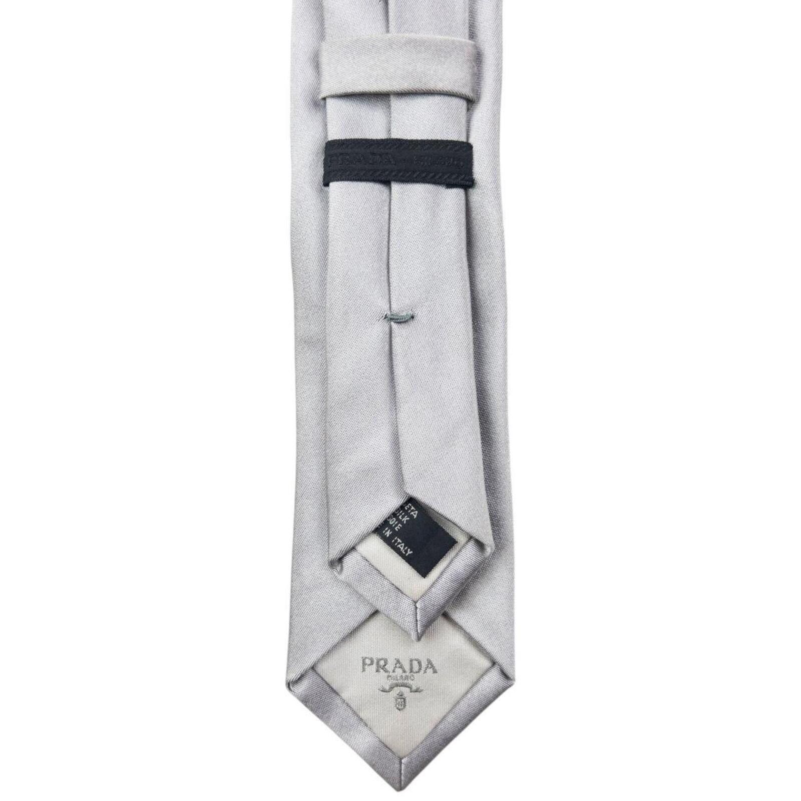 Prada Vintage 2000s Prada Skinny Silk Tie Size ONE SIZE - 5 Thumbnail
