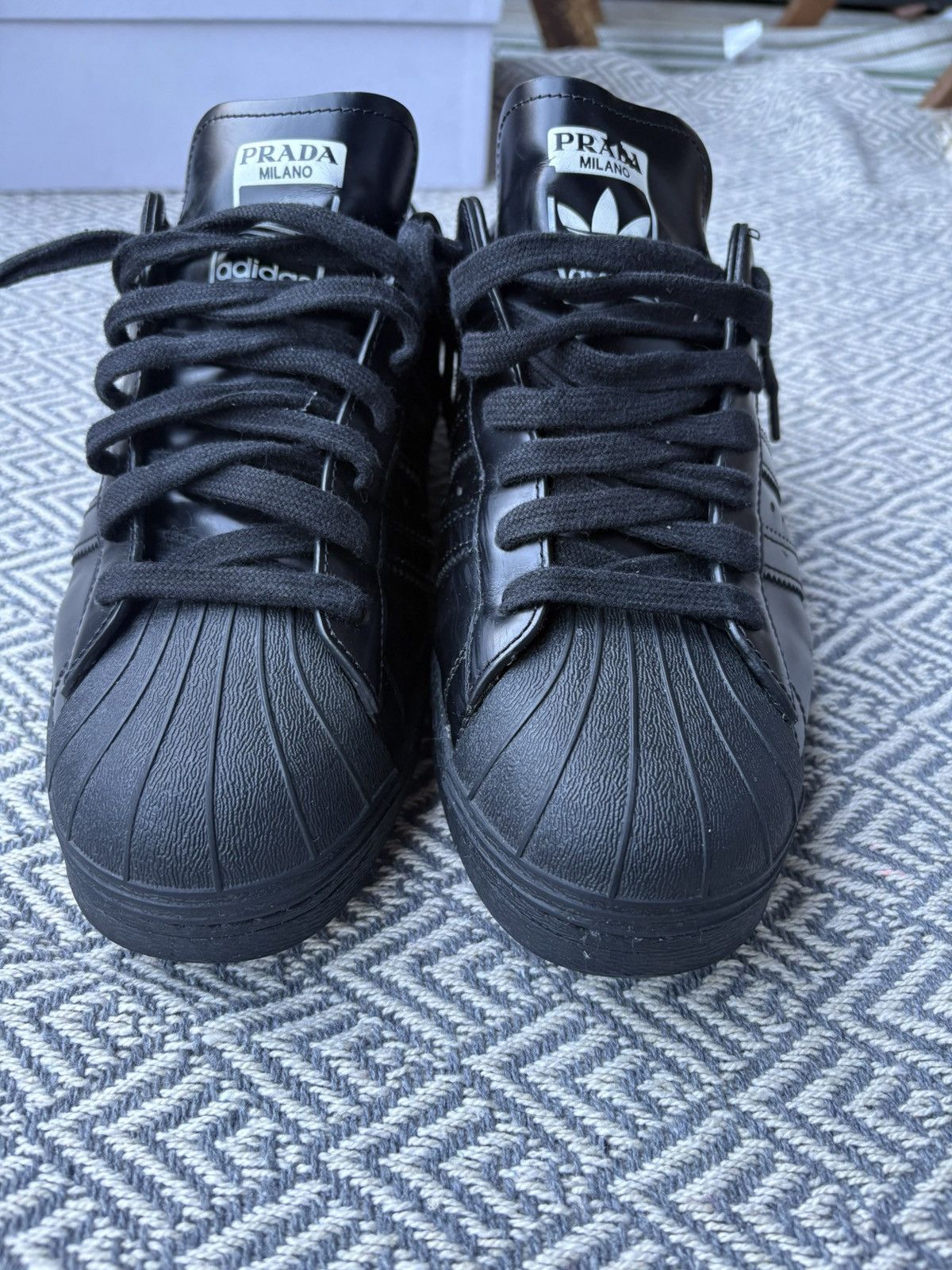 Adidas × Prada Prada Superstar Black Size US 8.5 / EU 41-42 - 8 Thumbnail
