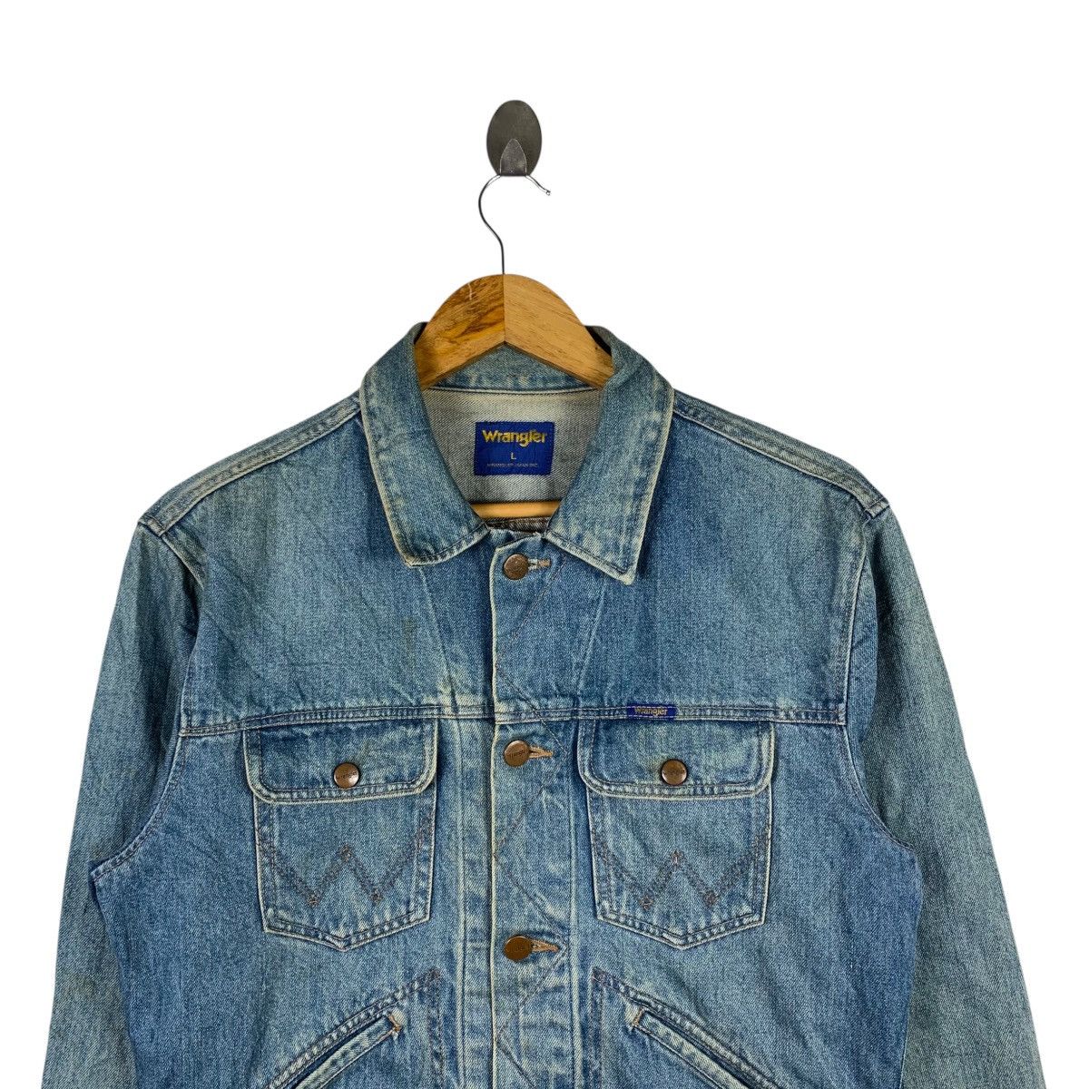 Japanese Brand Vintage 90s WRANGLER Japanese Brand Denim Jeans Jacket Size US L / EU 52-54 / 3 - 3 Thumbnail