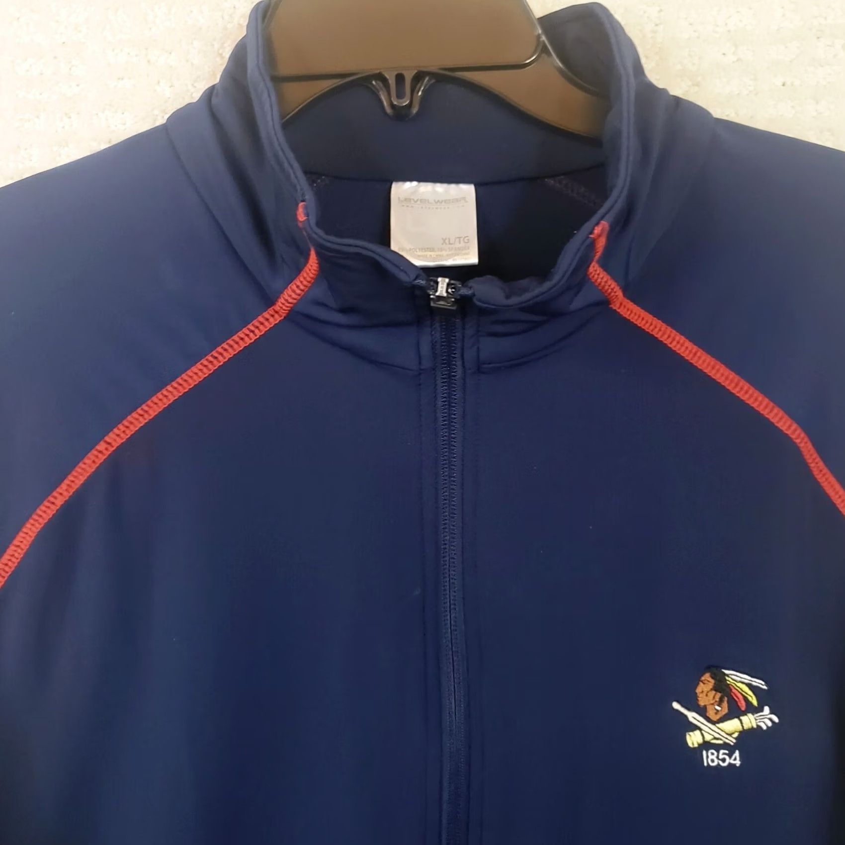 Vintage Levelwear Performance 1/2 Zip Golf Top Mens XL Blue Wissahickon Philadelphia Cricket Club Logo Pullover Jacket Knit Polyester Spandex Size US XL / EU 56 / 4 - 4 Thumbnail