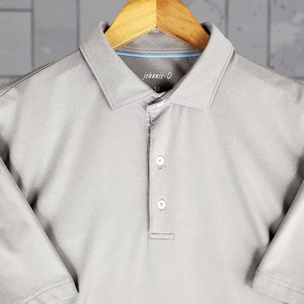 johnnie-O JOHNNIE-O Polo Shirt Mens Size Medium Gray Performance Poly/Spandex Golf UPF+ Size US M / EU 48-50 / 2 - 1 Thumbnail