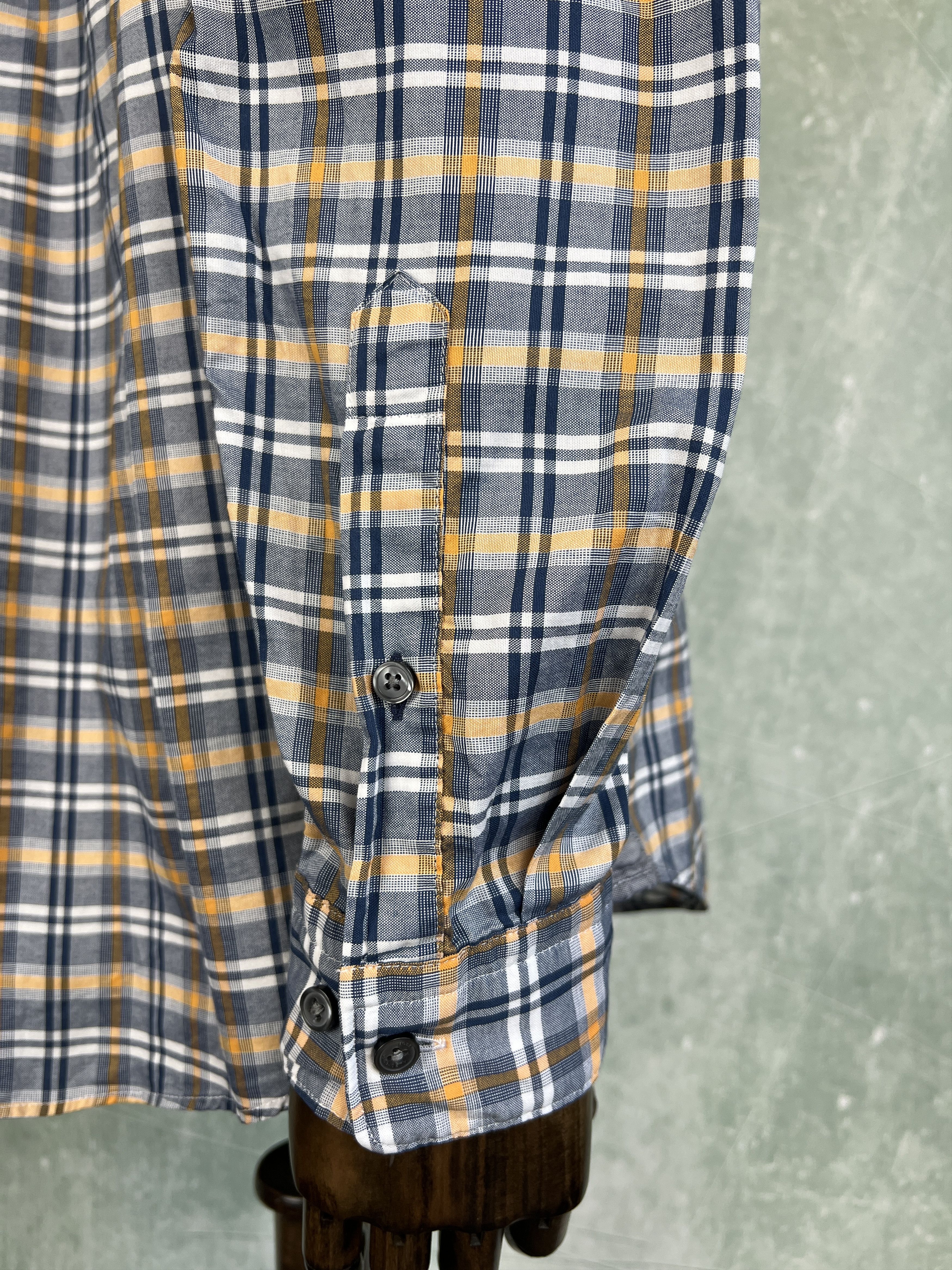 Hugo Boss Hugo Boss Regular Fit Checked Shirt – Blue/Orange – Size L Size US L / EU 52-54 / 3 - 6 Thumbnail