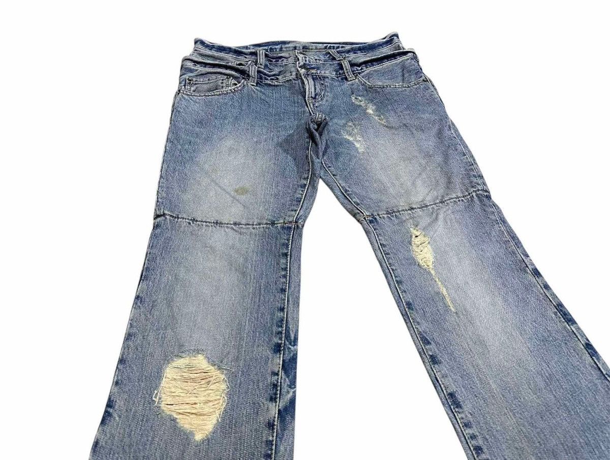 Japanese Brand × Le Grande Bleu (L.G.B.) × Tornado Mart 🔥Sick Y2K PPFM Distressed Boro Patchwork Double Waist Denim Size US 34 / EU 50 - 3 Thumbnail