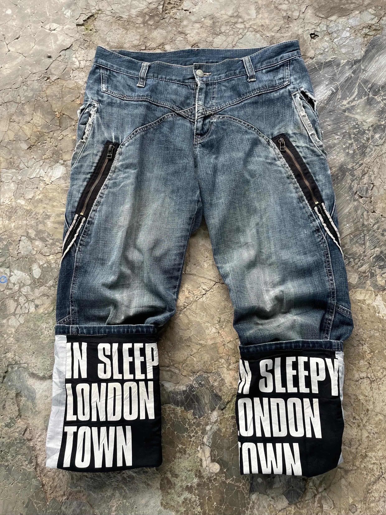 PPFM Rare Archive PPFM In Sleepy London Town Distressed Denim Size US 34 / EU 50 - 1 Thumbnail