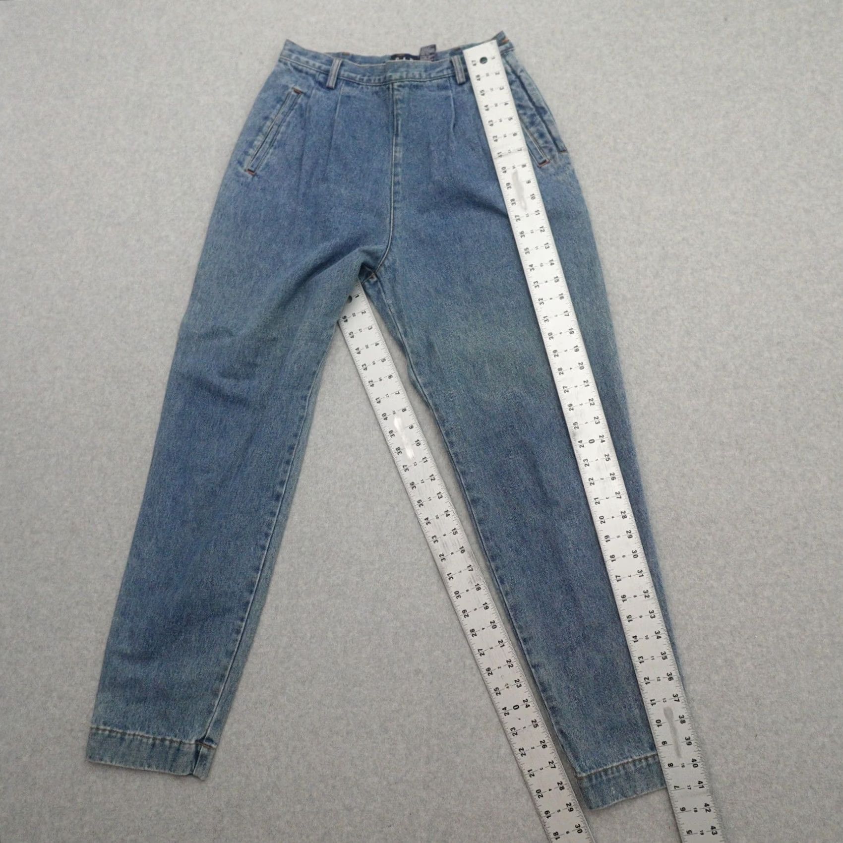 Guess VINTAGE GUESS Jeans Womens 11/12 Baggy Pleated Side Zipper Hip Denim Boyfriend 90s Mens? Size 32" / US 10 / IT 46 - 3 Thumbnail