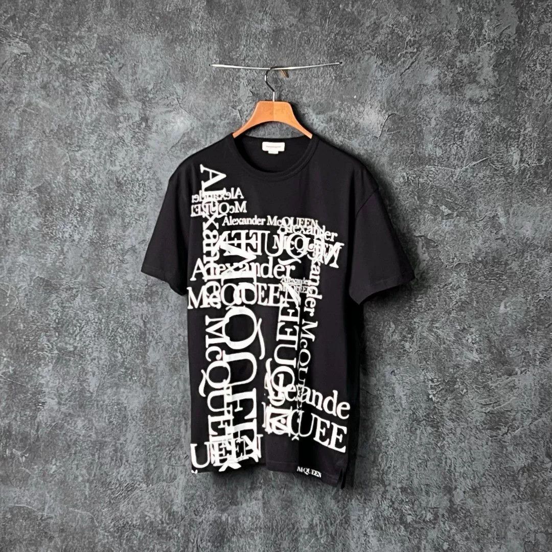 Alexander McQueen Alexander McQueen Cotton Printed Black T-Shirt s Men Size US S / EU 44-46 / 1 - 1 Thumbnail