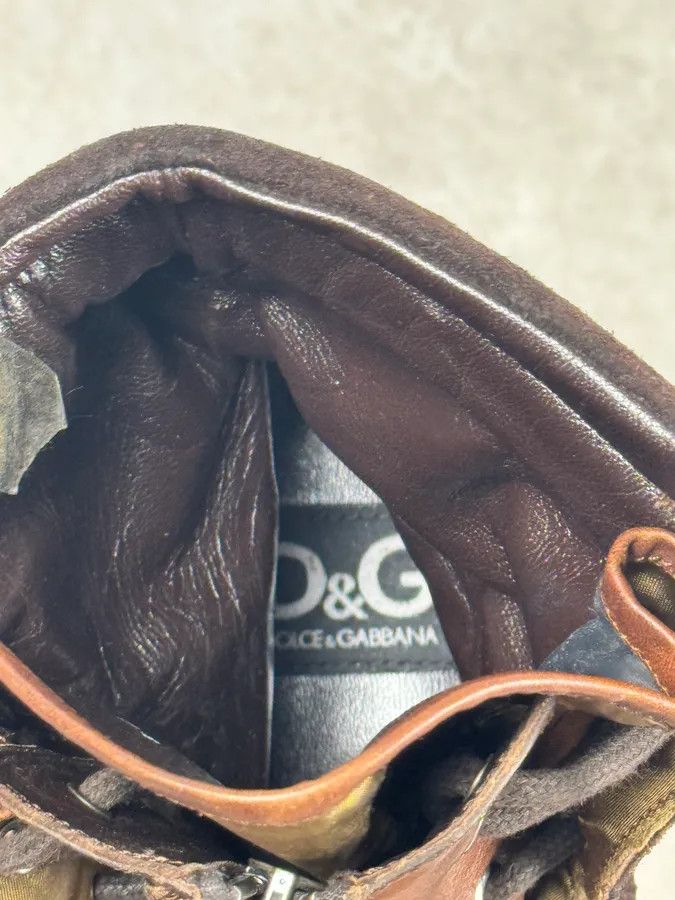 Dolce & Gabbana 2000s Dolce & Gabbana Brown Leather & Olive High Boots Size US 9 / EU 42 - 8 Thumbnail