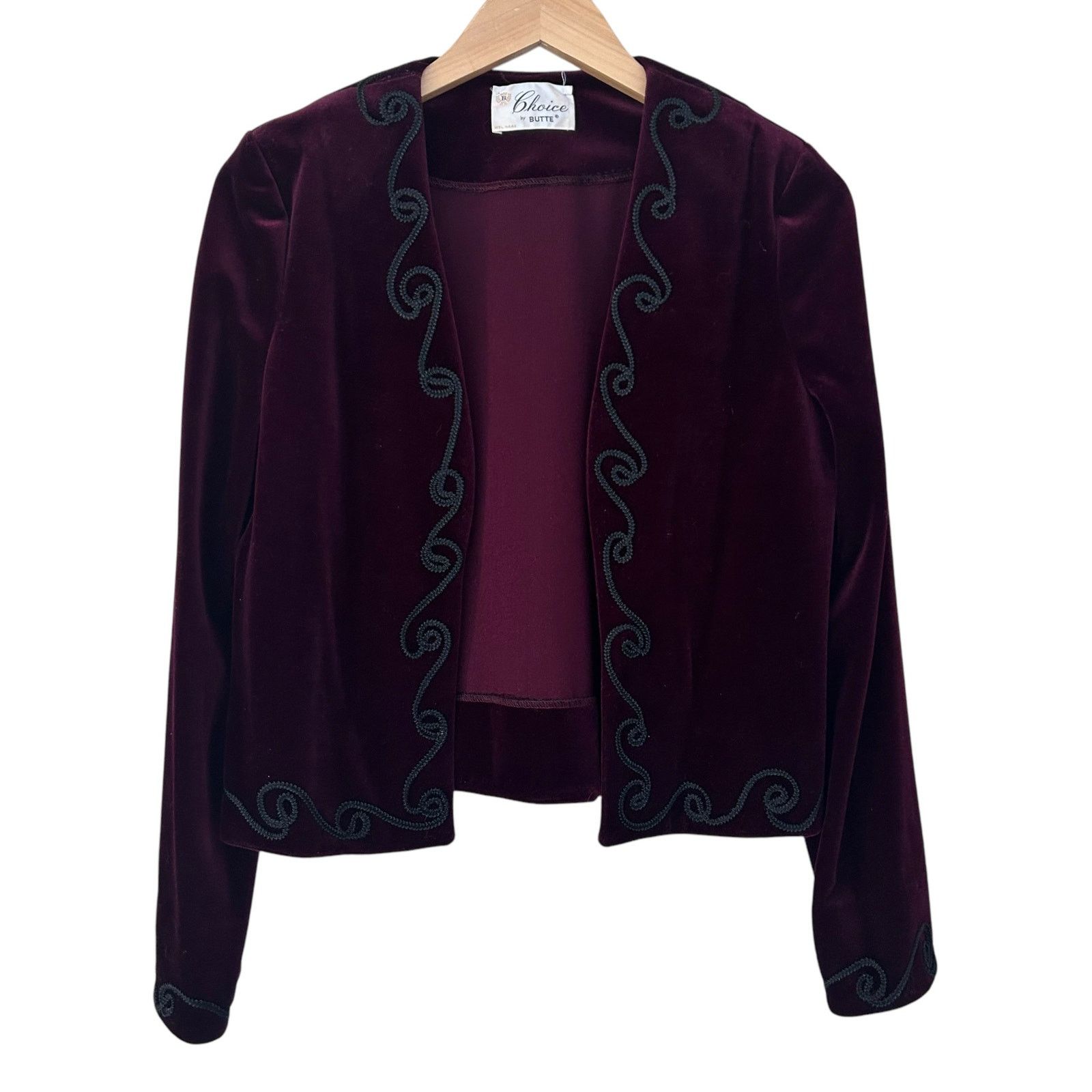 Vintage Vintage Choice by Butte Maroon Velvet Blazer Sz S Size S / US 4 / IT 40 - 1 Thumbnail