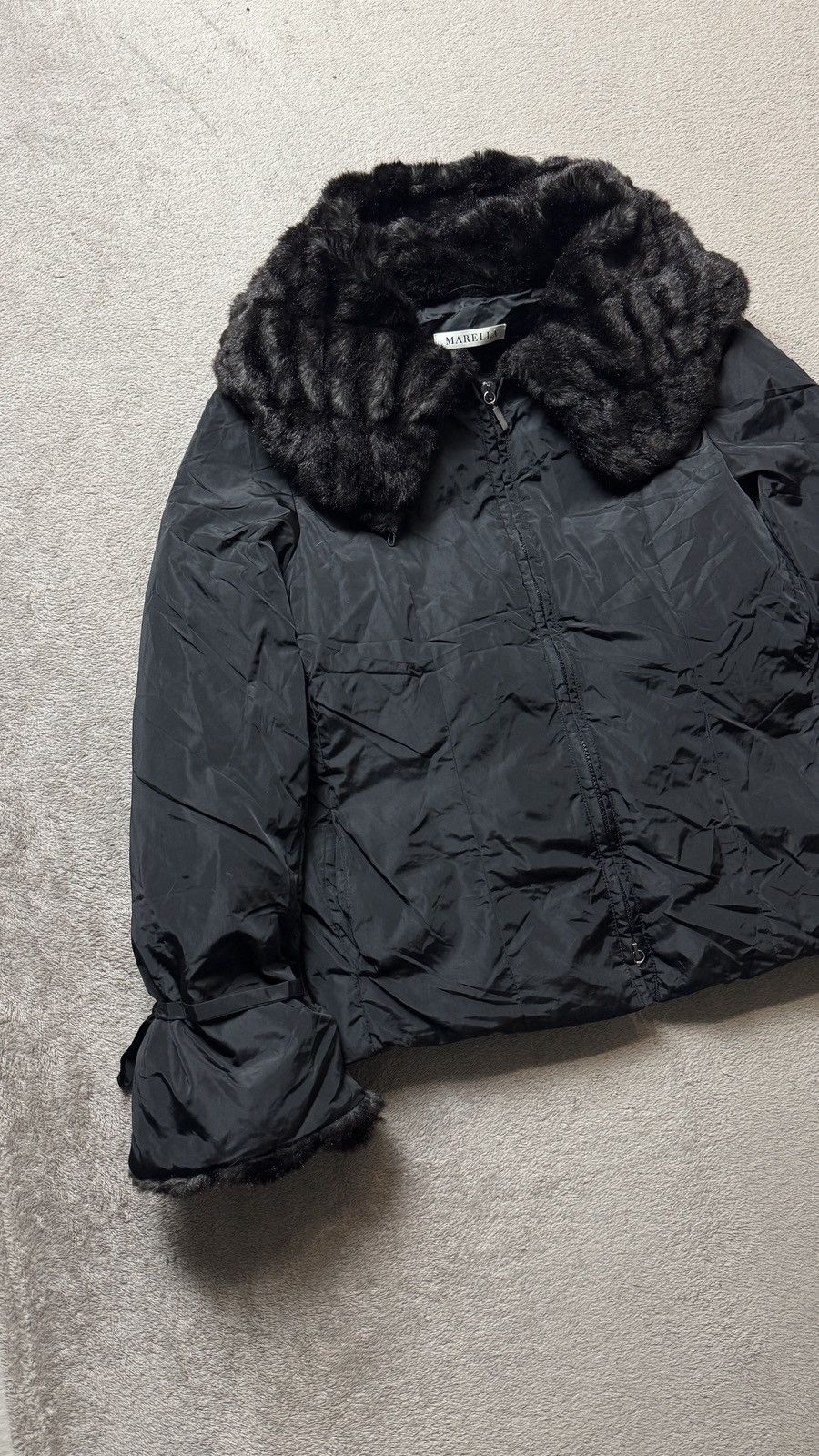 Marella Y2K Faux Fur Down Coat Jacket max mara ysl cdg Steampunk lgb Size S / US 4 / IT 40 - 4 Thumbnail