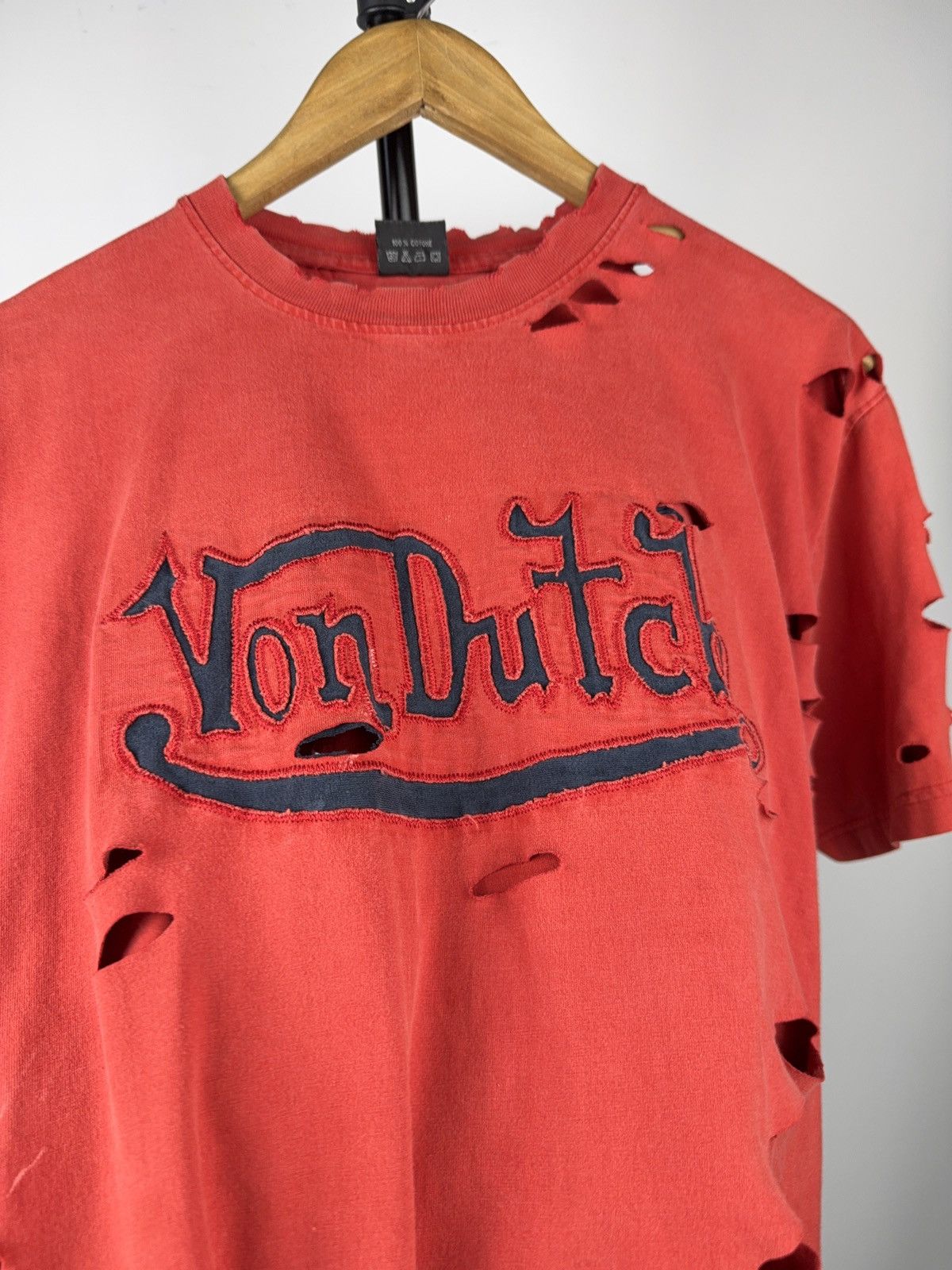 Von Dutch Von Dutch Faded Distressed Logo T Shirt Y2K Biker Grunge XL Size US XL / EU 56 / 4 - 8 Thumbnail
