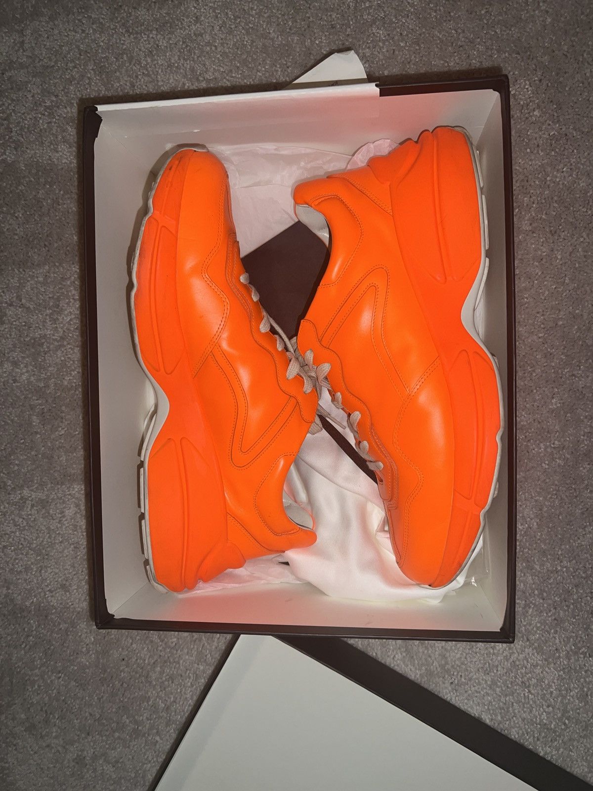 Gucci Rhyton - Calfskin - Apollo Fluo (Neon Orange) Size US 12.5 / EU 45-46 - 3 Thumbnail