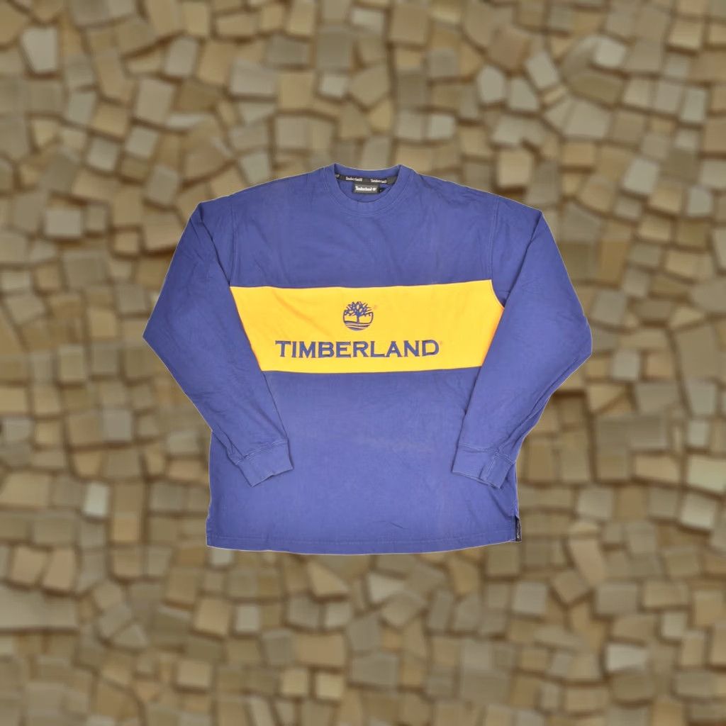 Timberland Timberland Sweatshirt Vintage 1998 Cotton Embroidered Logo Pullover Size L Men Blue Size US L / EU 52-54 / 3 - 1 Thumbnail